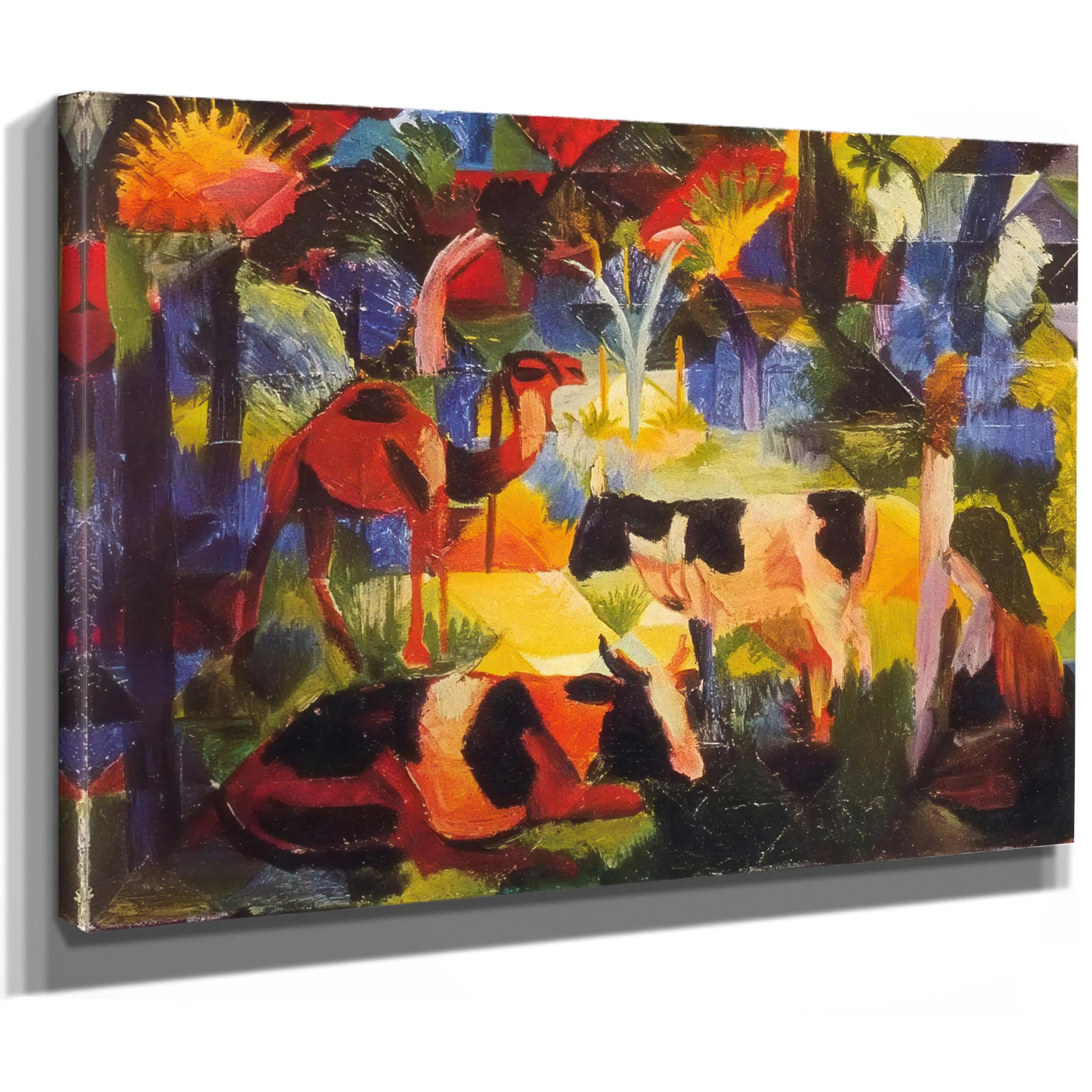Landscape With Cows And Camels By August Macke Fine Art Print