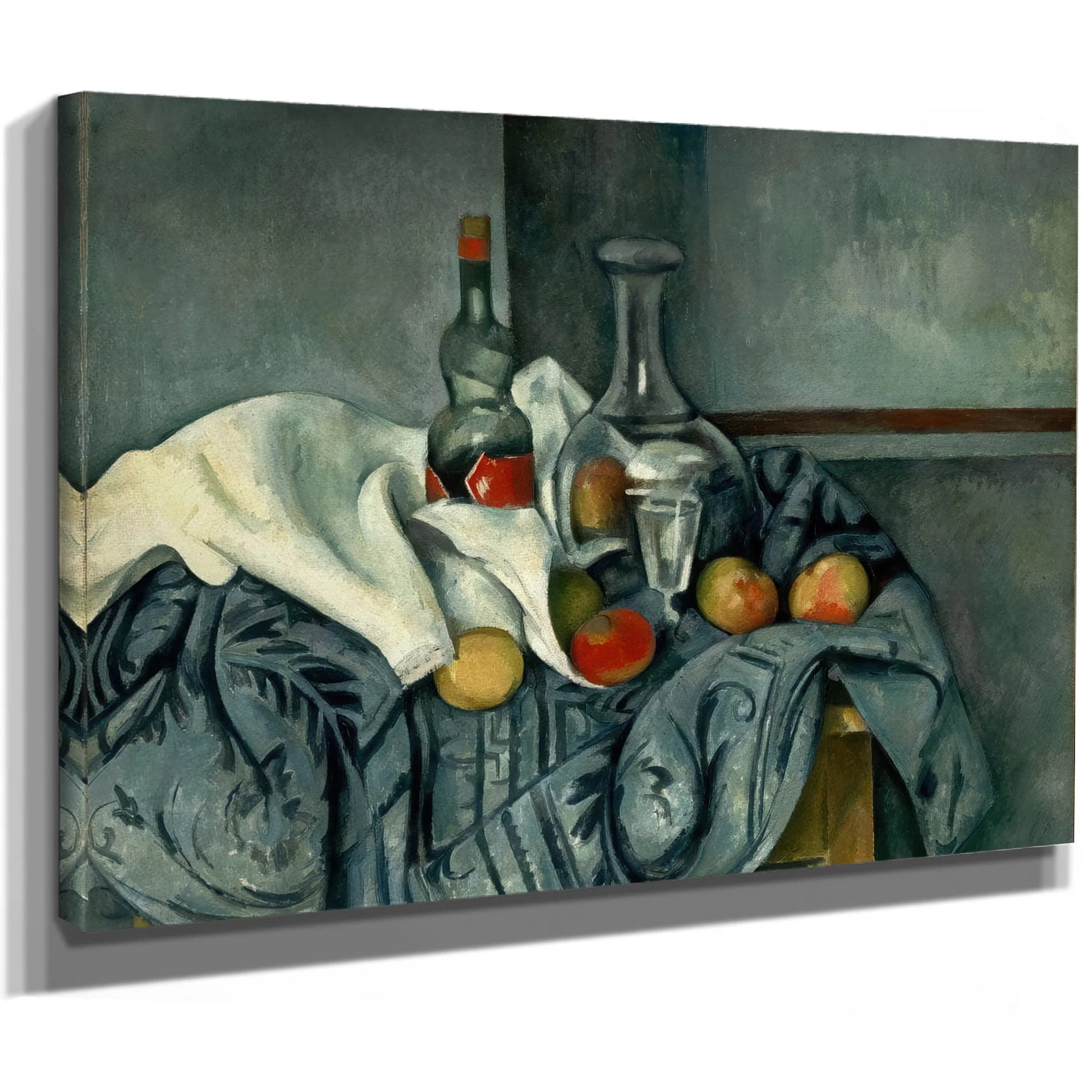 Still Life With Peppermint Bottle By Paul Cezanne Fine Art Print