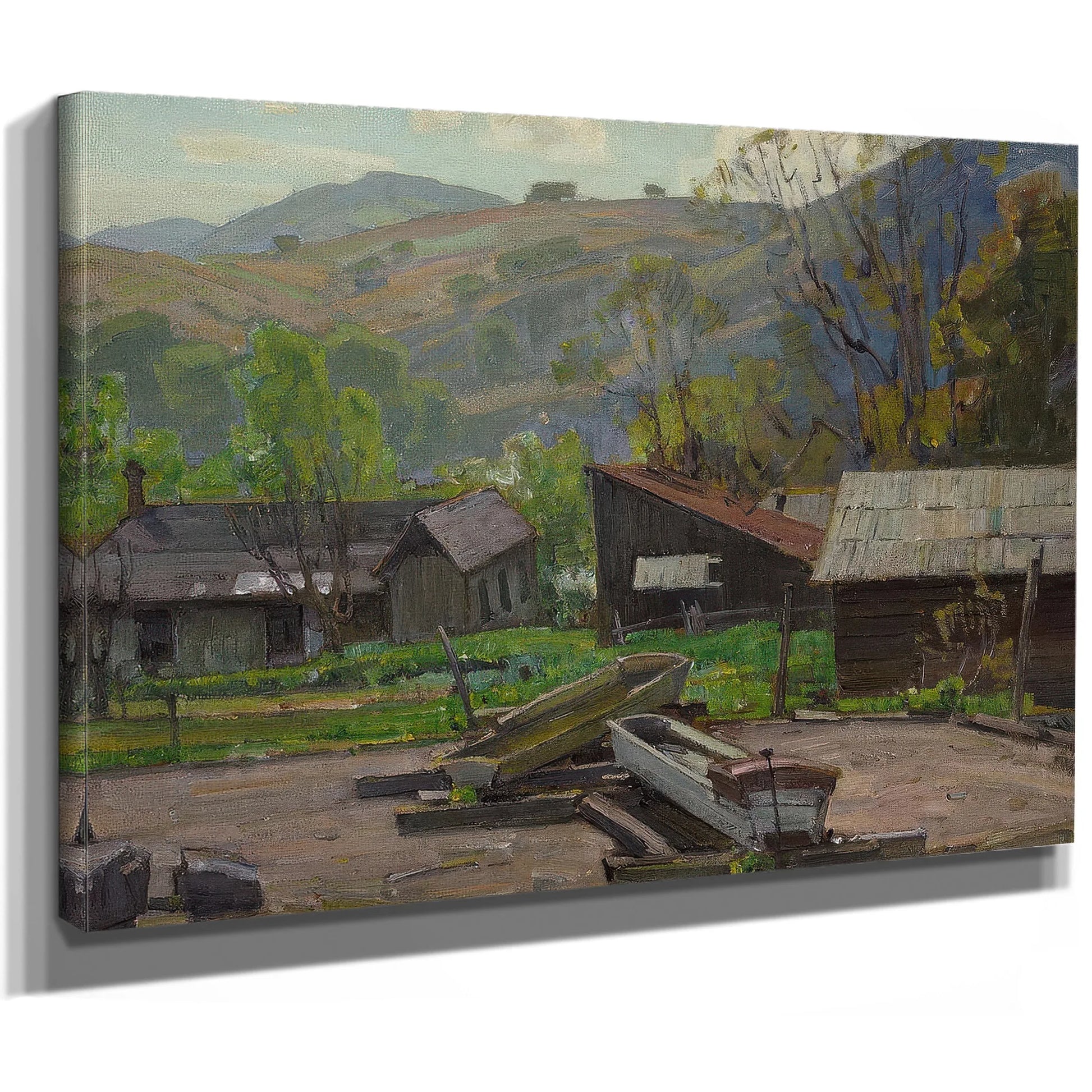 Water Troughs On A Farm By William Wendt Fine Art Print