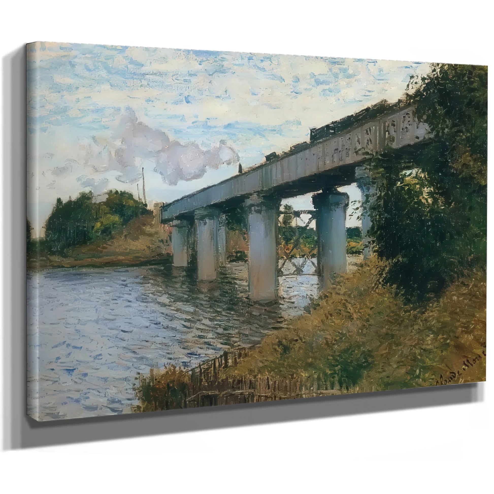The Railway Bridge Argenteuil By Claude Monet Fine Art Print