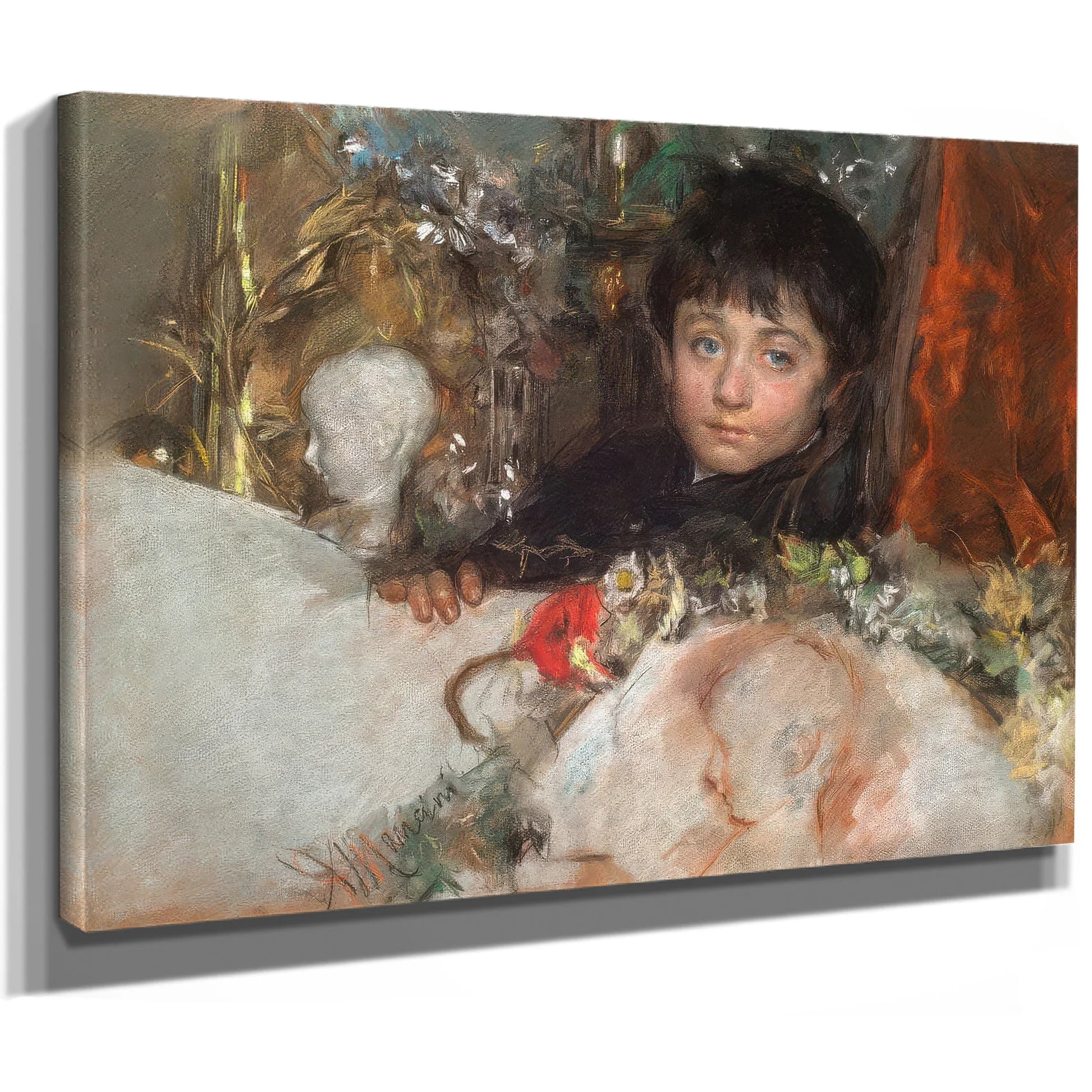 Portrait Of A Young Boy By Antonio Mancini Fine Art Print