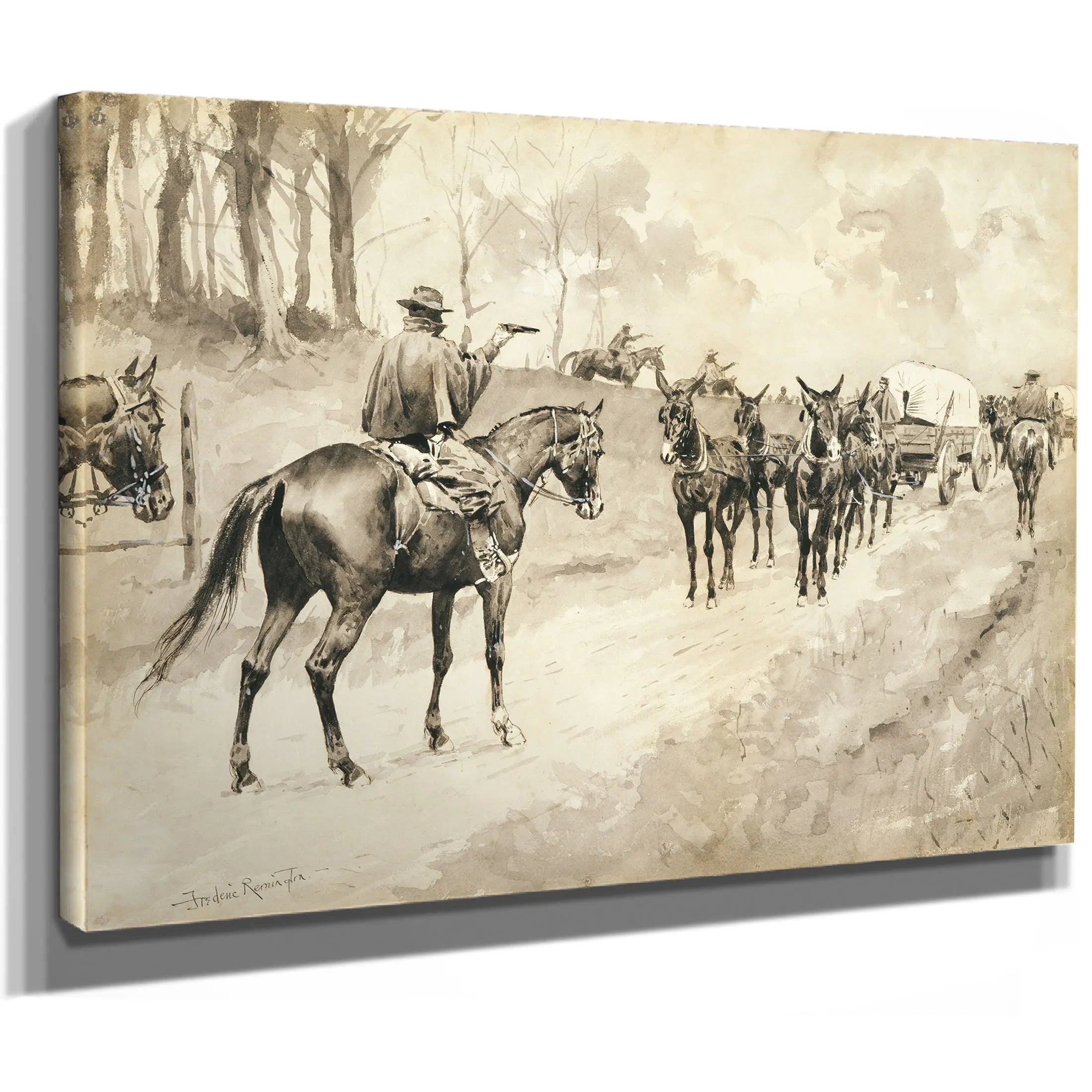 Morgan S Raiders Capturing A Train by Frederic Remington
