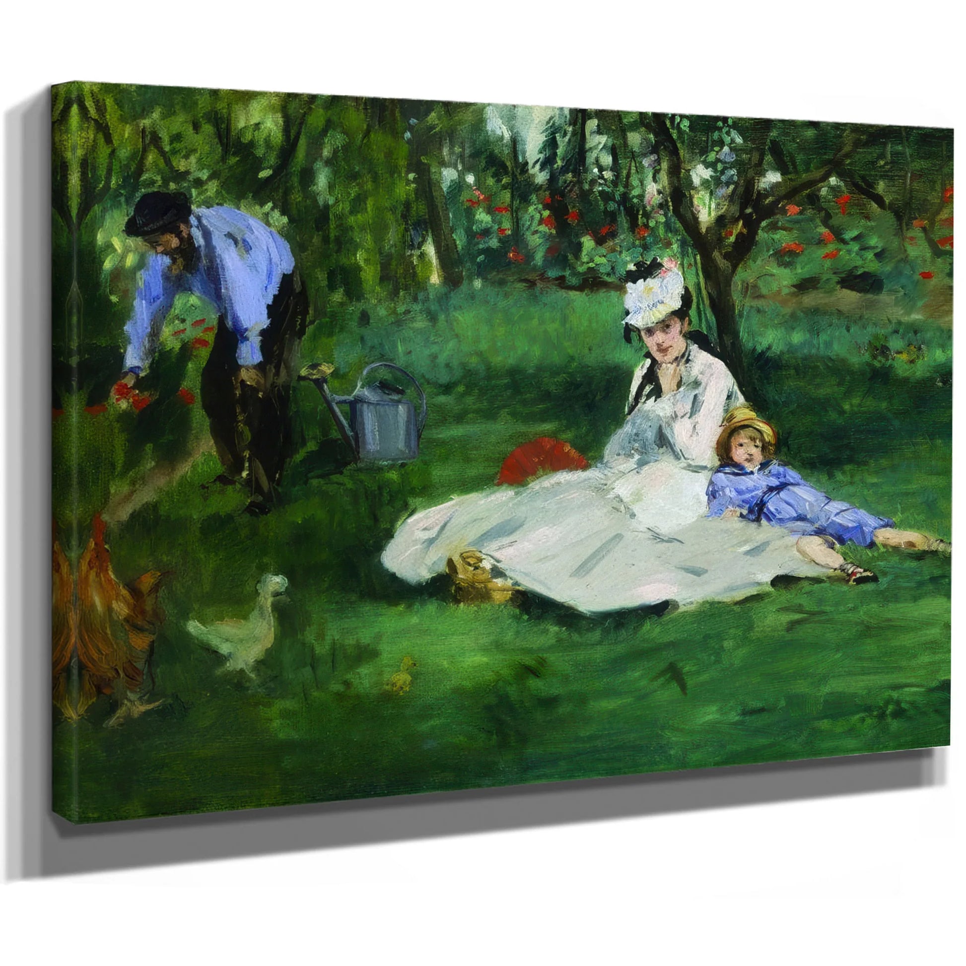 E Douard Manet The Monet Family In Their Garden At Argenteuil By Edouard Manet Fine Art Print