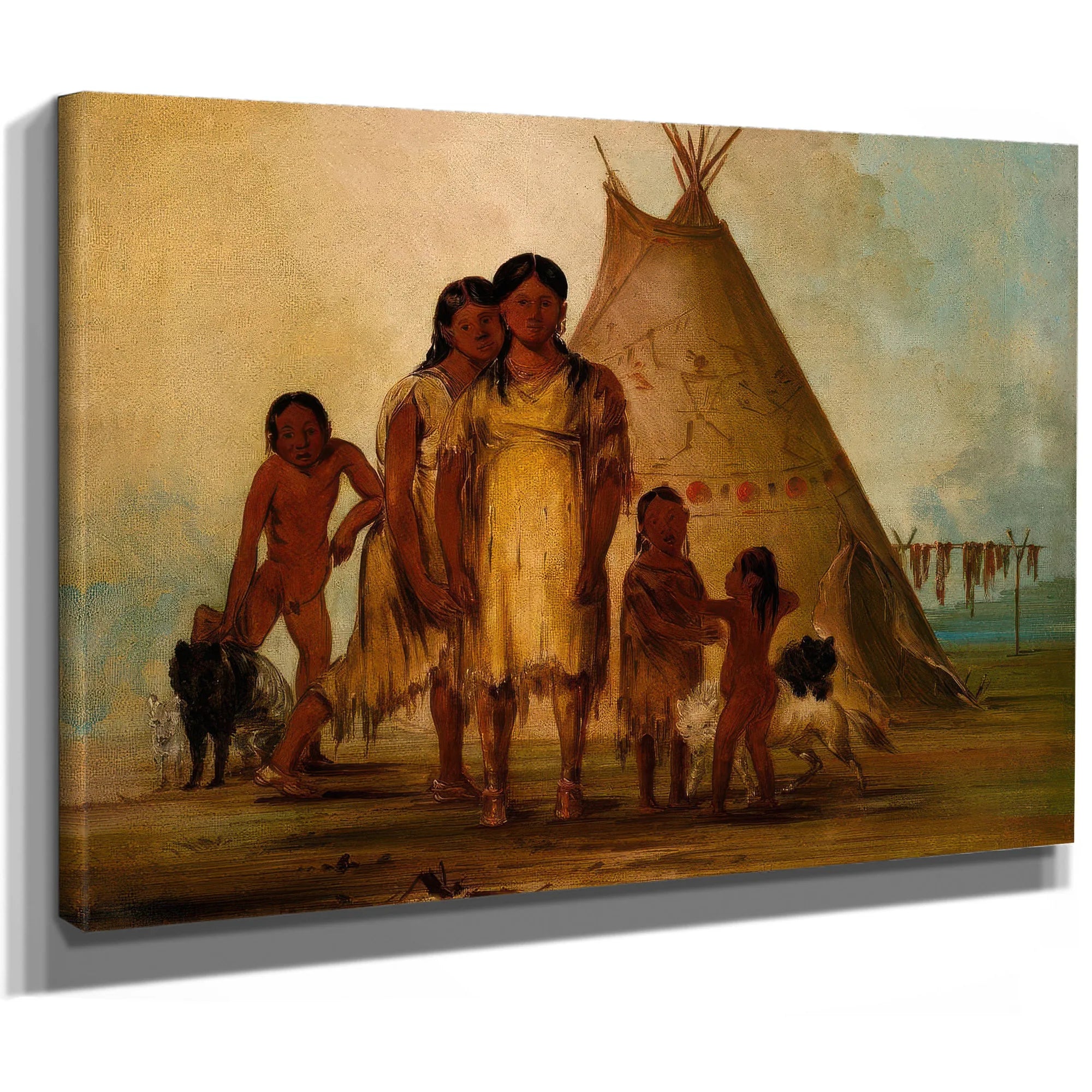 Two Comanche Girls By George Catlin Fine Art Print