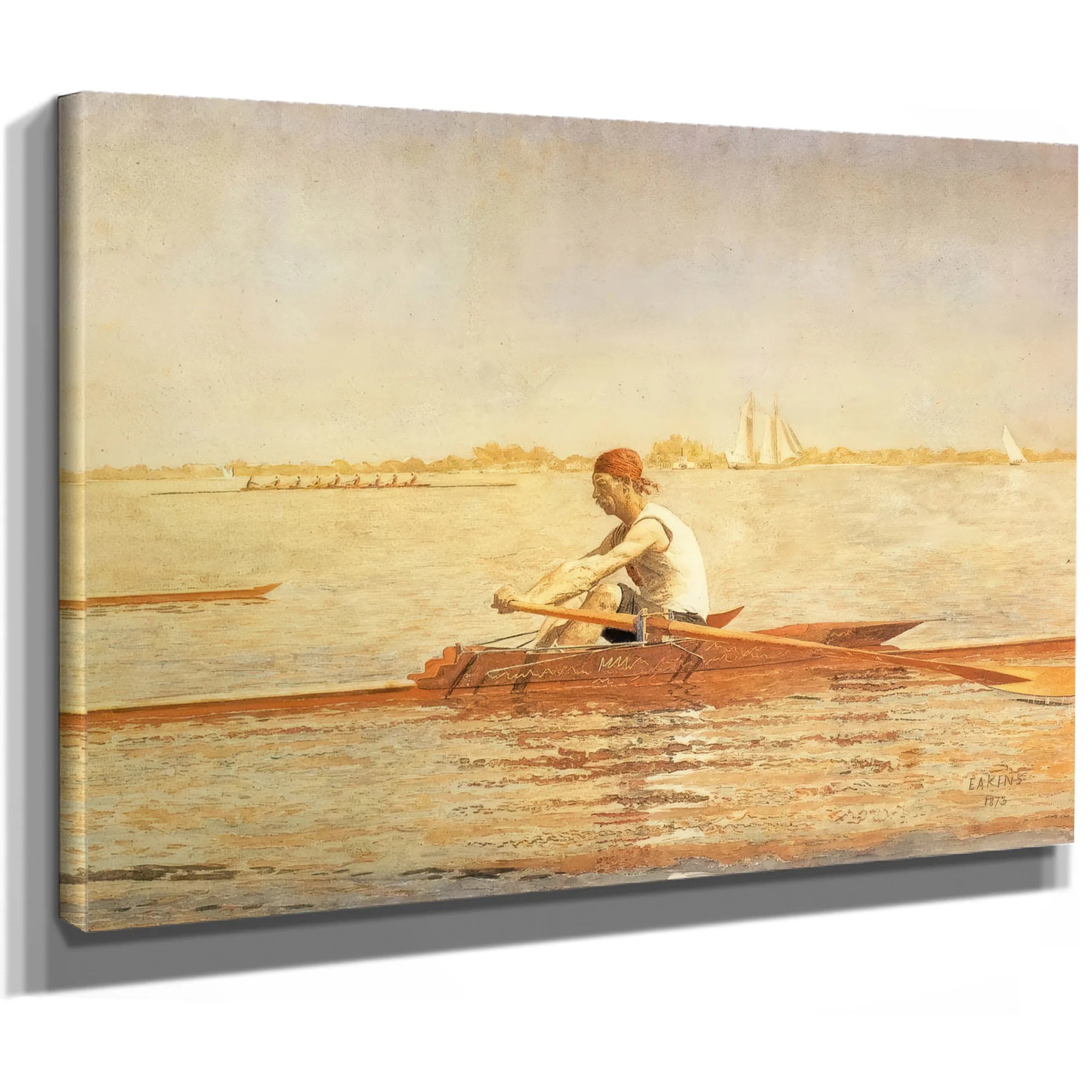 John Biglin In A Single Scull 2 By Thomas Eakins Fine Art Print