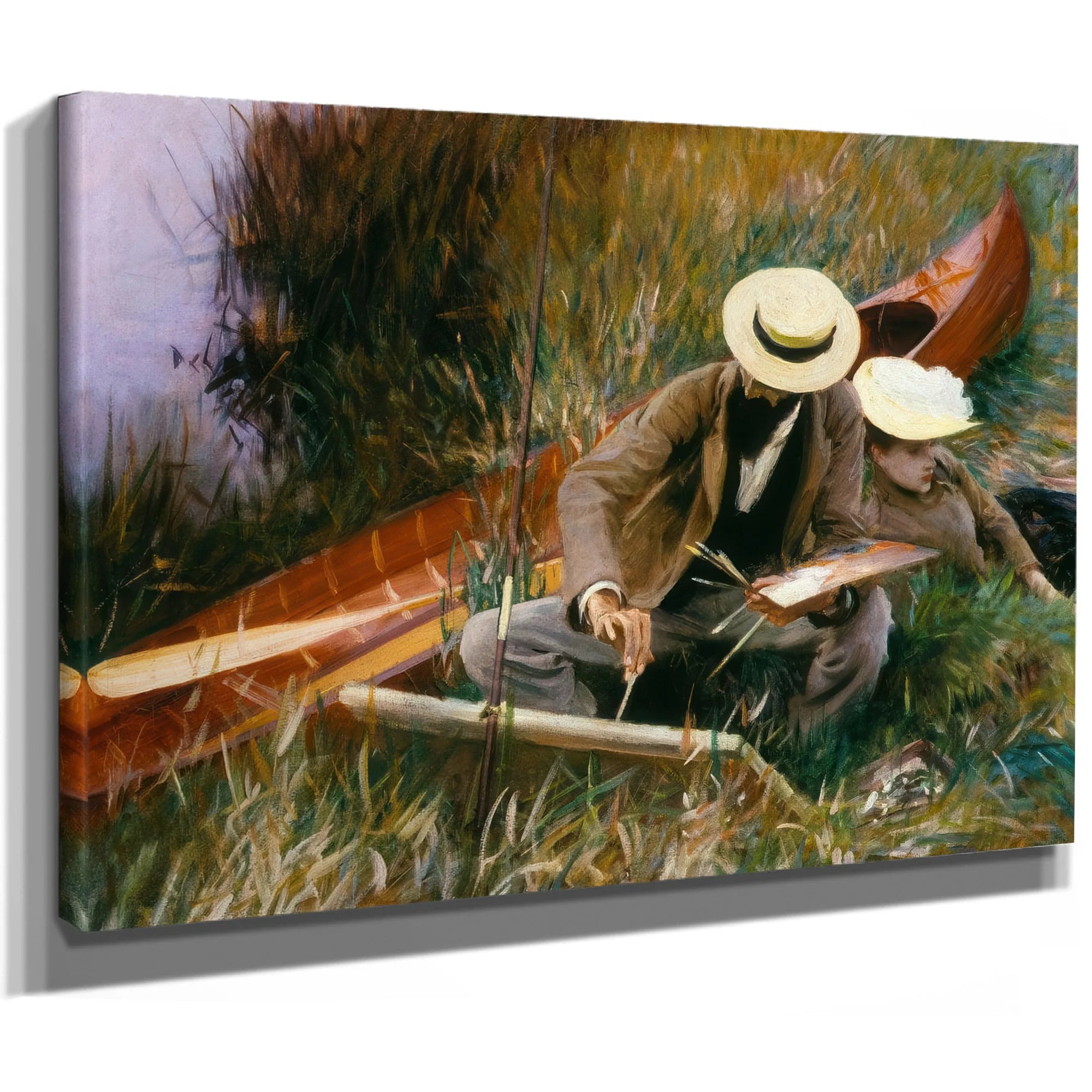 An Out Of Doors Study (Paul Helleu Sketching With His Wife) By John Singer Sargent Fine Art Print