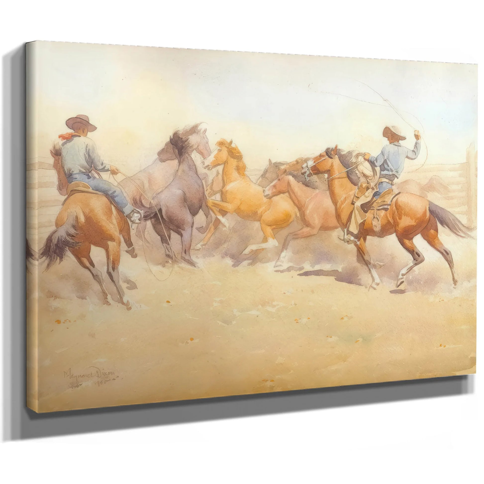 Roping Horses By Maynard Dixon Fine Art Print