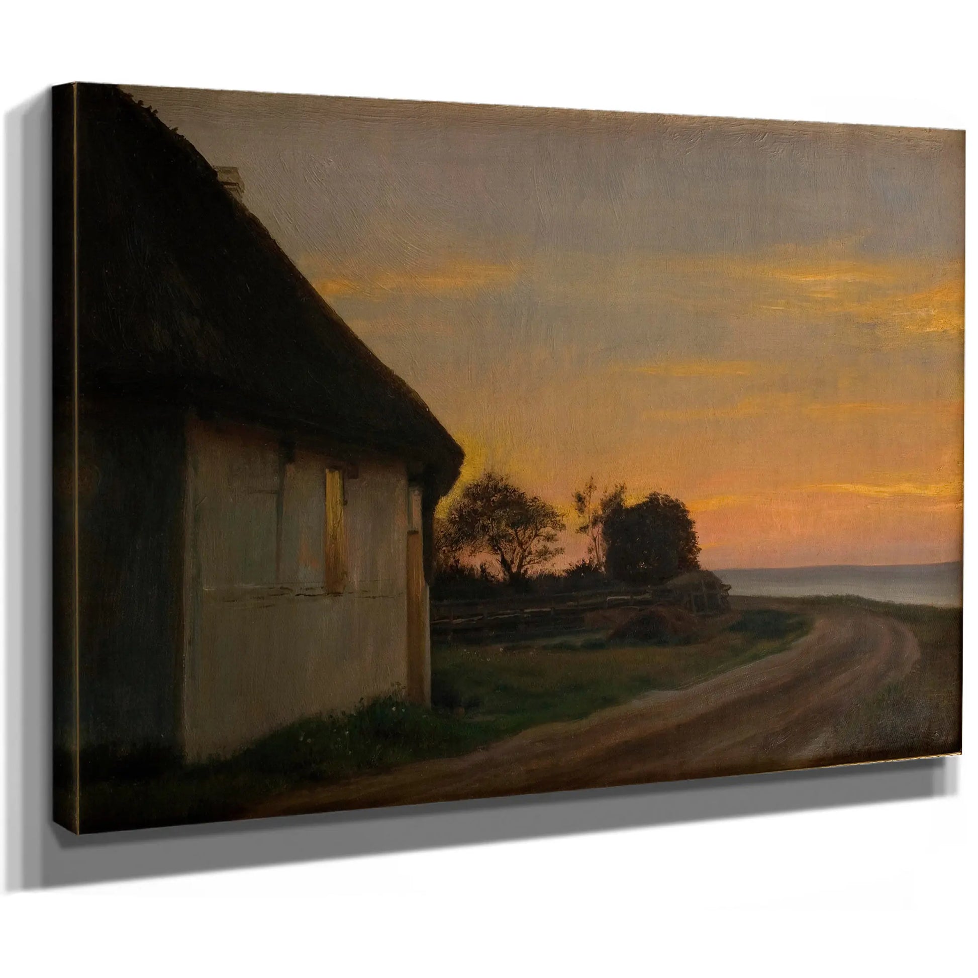 Evening Lanscape With A House And Garden By The Sea Ellekilde by Carl Bloch