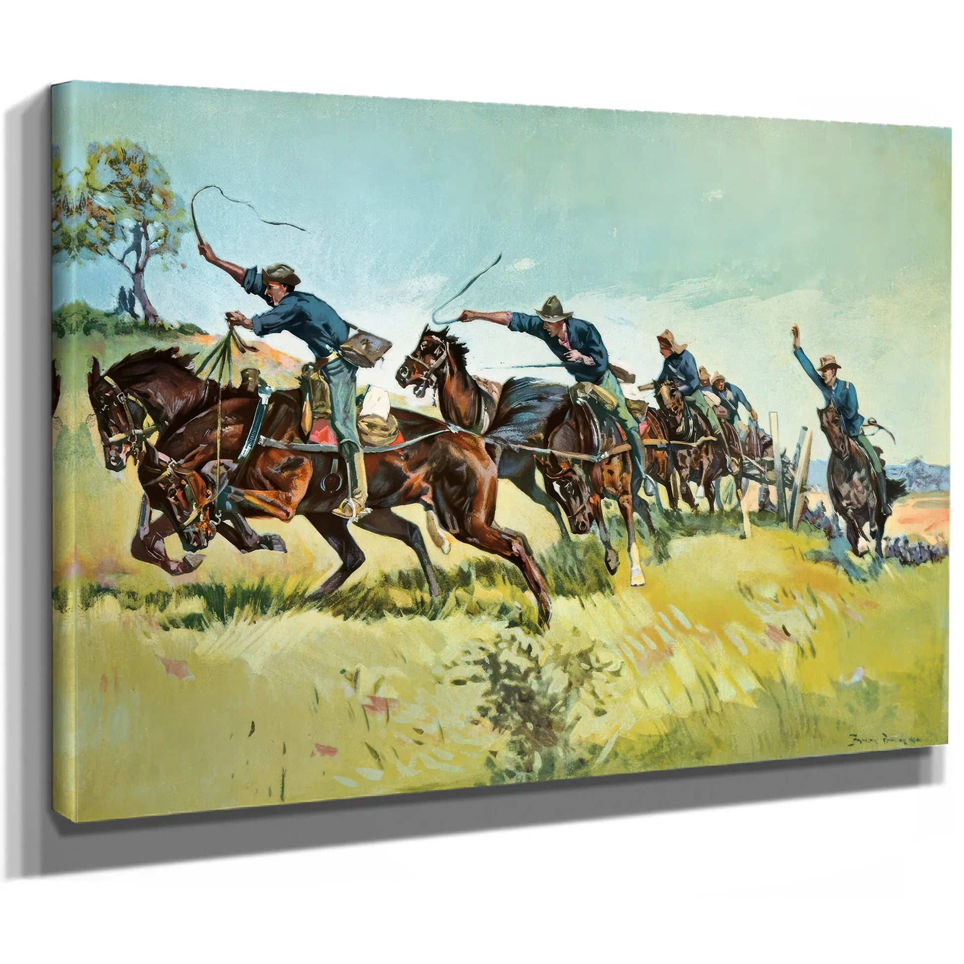 Grimess Battery Going Up El Pozo Hill by Frederic Remington