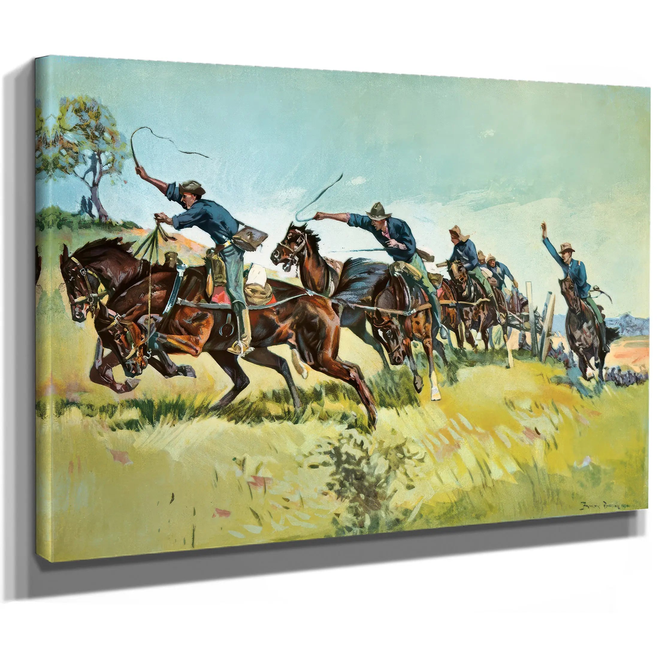 Grimess Battery Going Up El Pozo Hill by Frederic Remington
