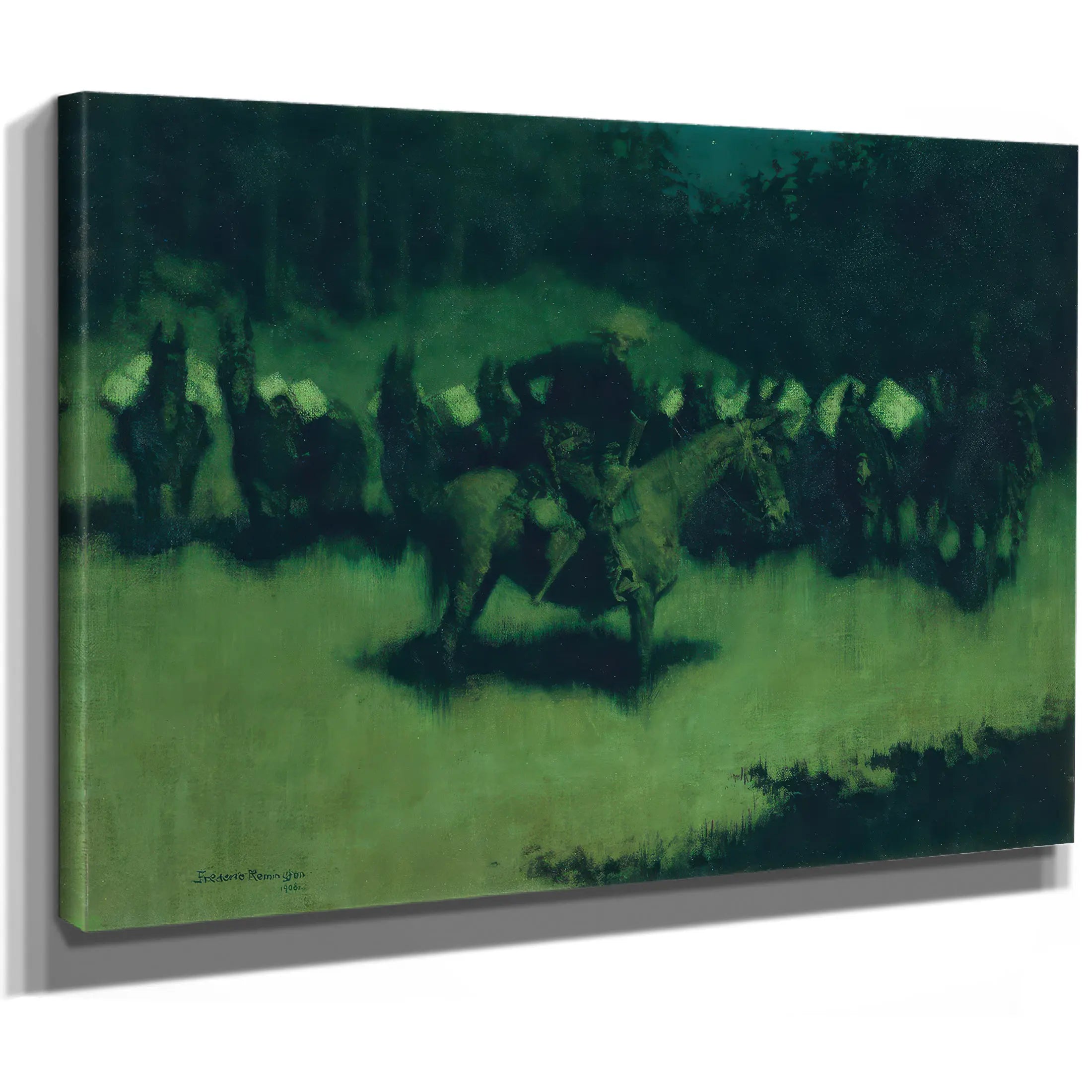 Scare In A Pack Train  by Frederic Remington