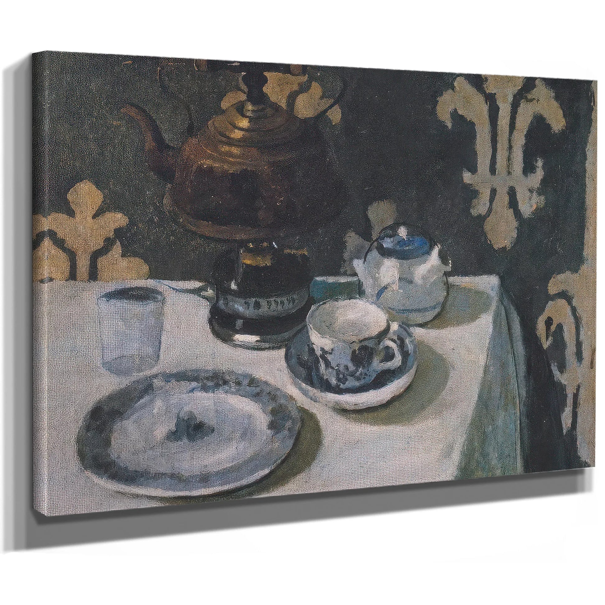 Still Life With Blue And White Porcelain Tea Set By Paula Modersohn Becker Fine Art Print