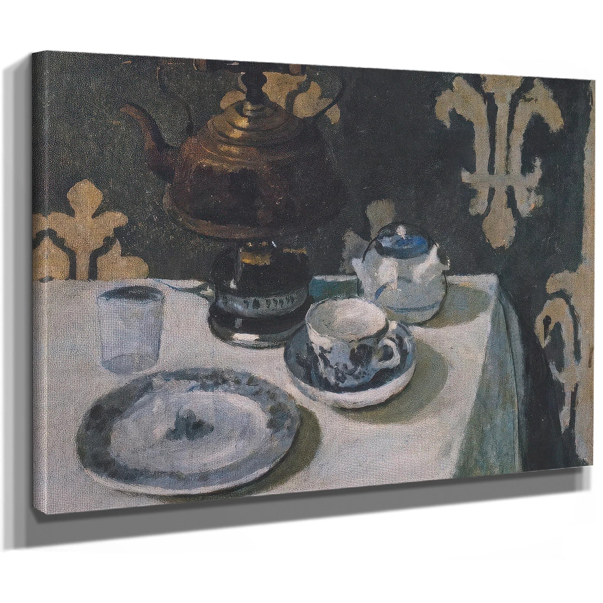 Still Life With Blue And White Porcelain Tea Set By Paula Modersohn Becker Fine Art Print