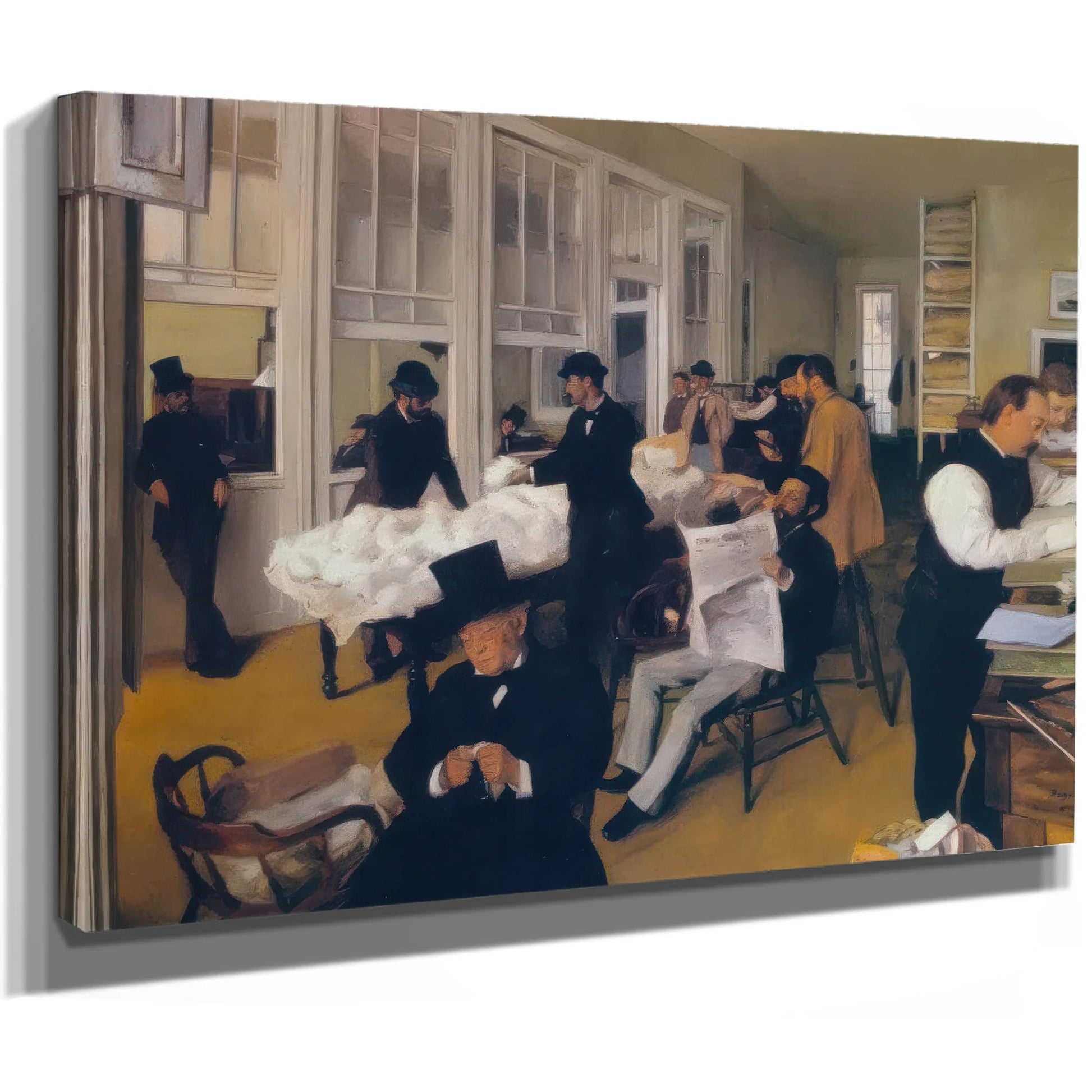 The Cotton Exchange At New Orleans By Edgar Degas Fine Art Print