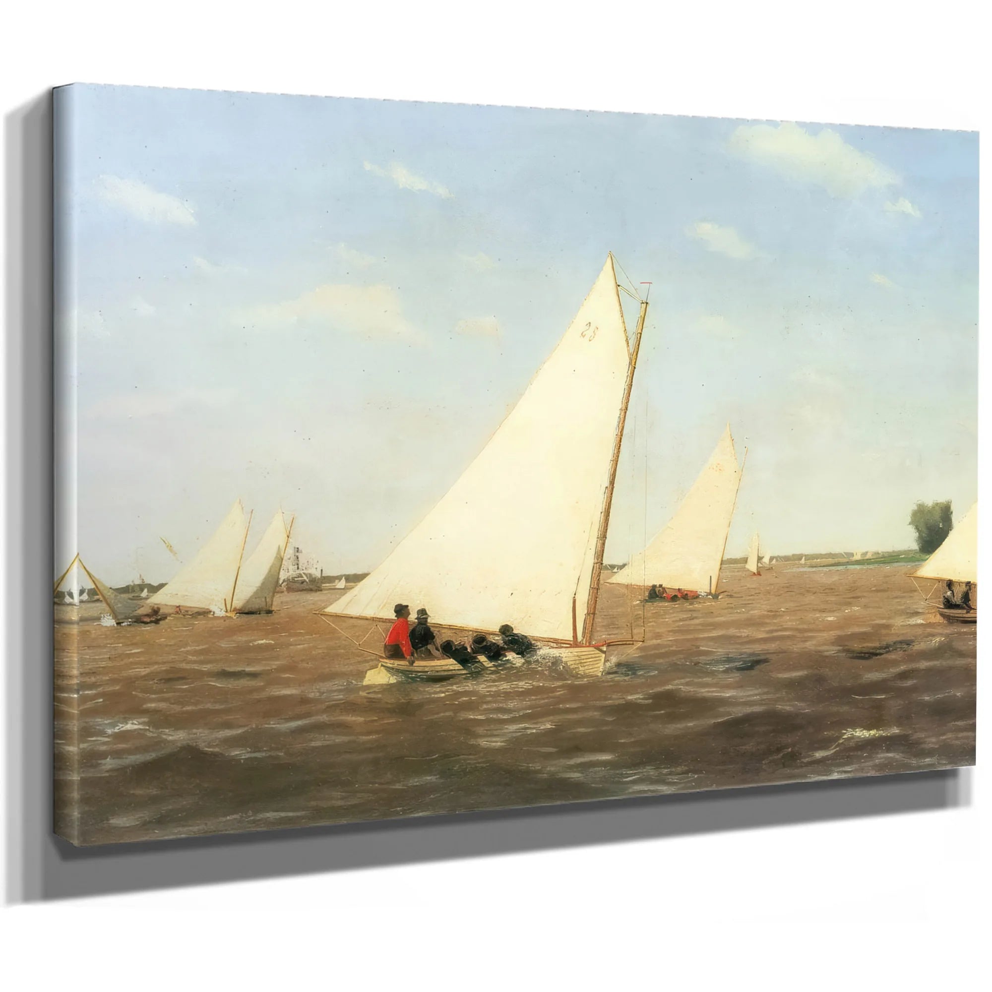 Sailboats Racing On The Delaware 1874 By Thomas Eakins Fine Art Print