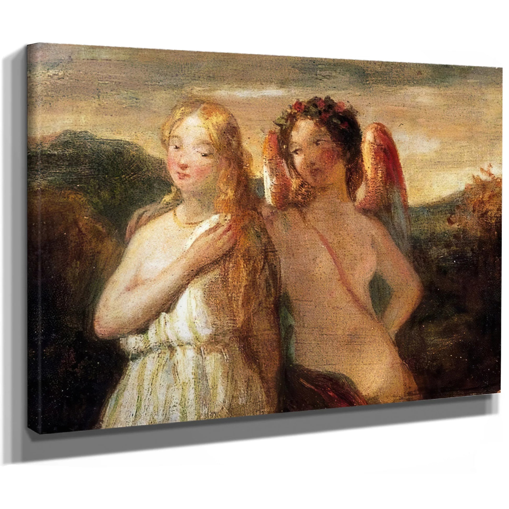 Sketch Of Venus And Psyche By William Etty Fine Art Print