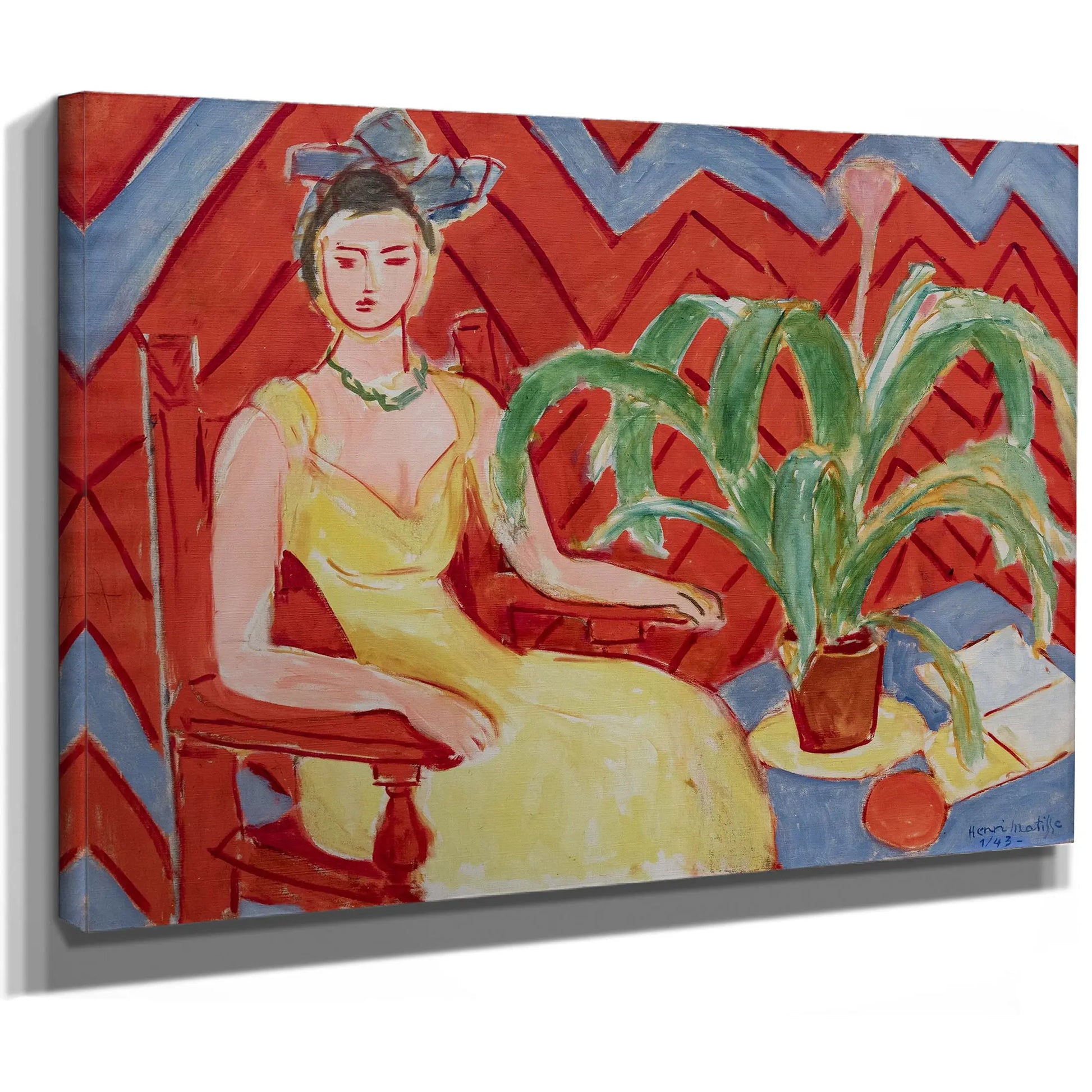 Woman In Yellow And Blue With Hyacinths by Henri Matisse