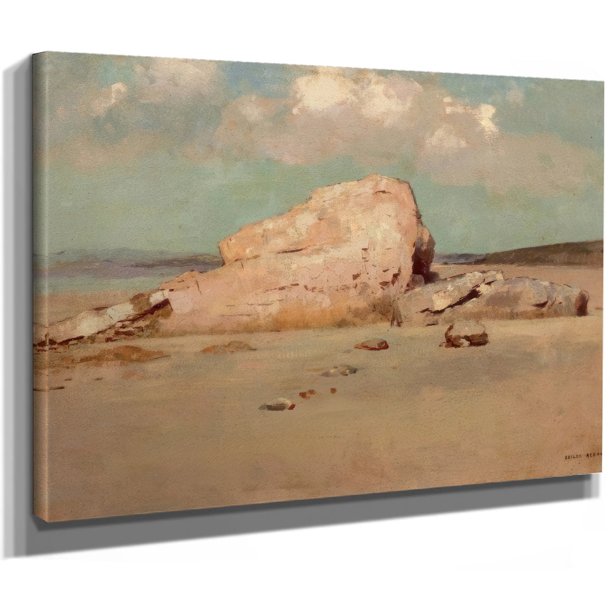 Rocks On The Beach By Odilon Redon Fine Art Print