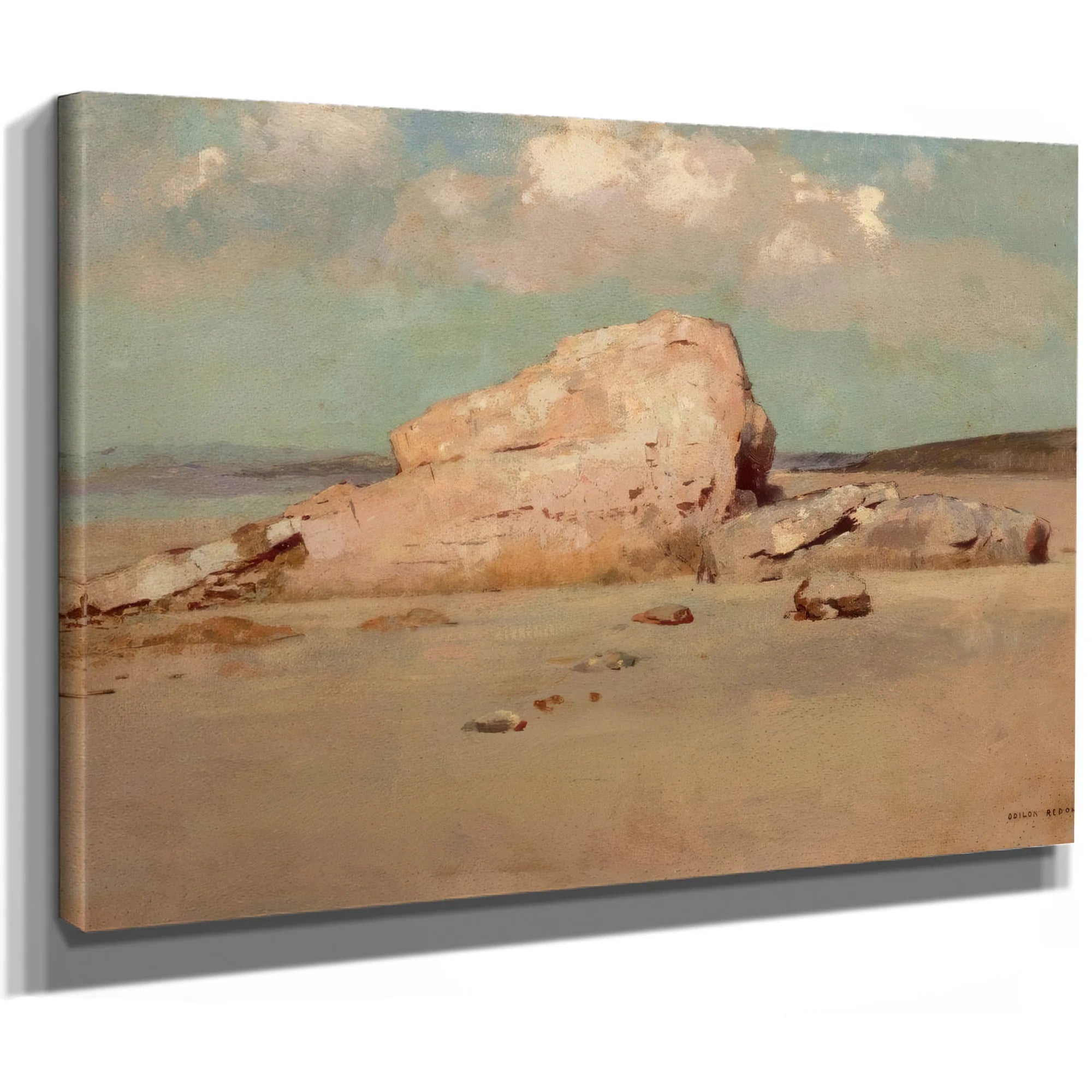 Rocks On The Beach By Odilon Redon Fine Art Print