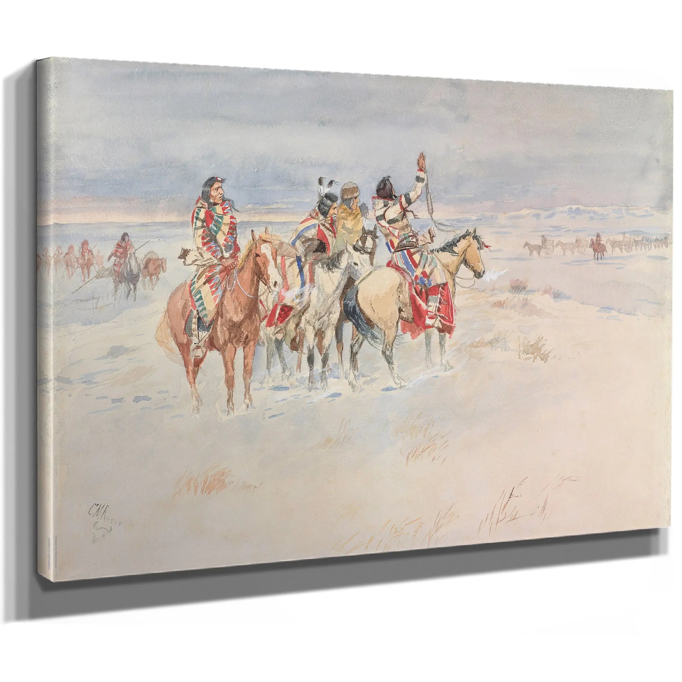Crees Meeting Traders by Charles Marion Russell