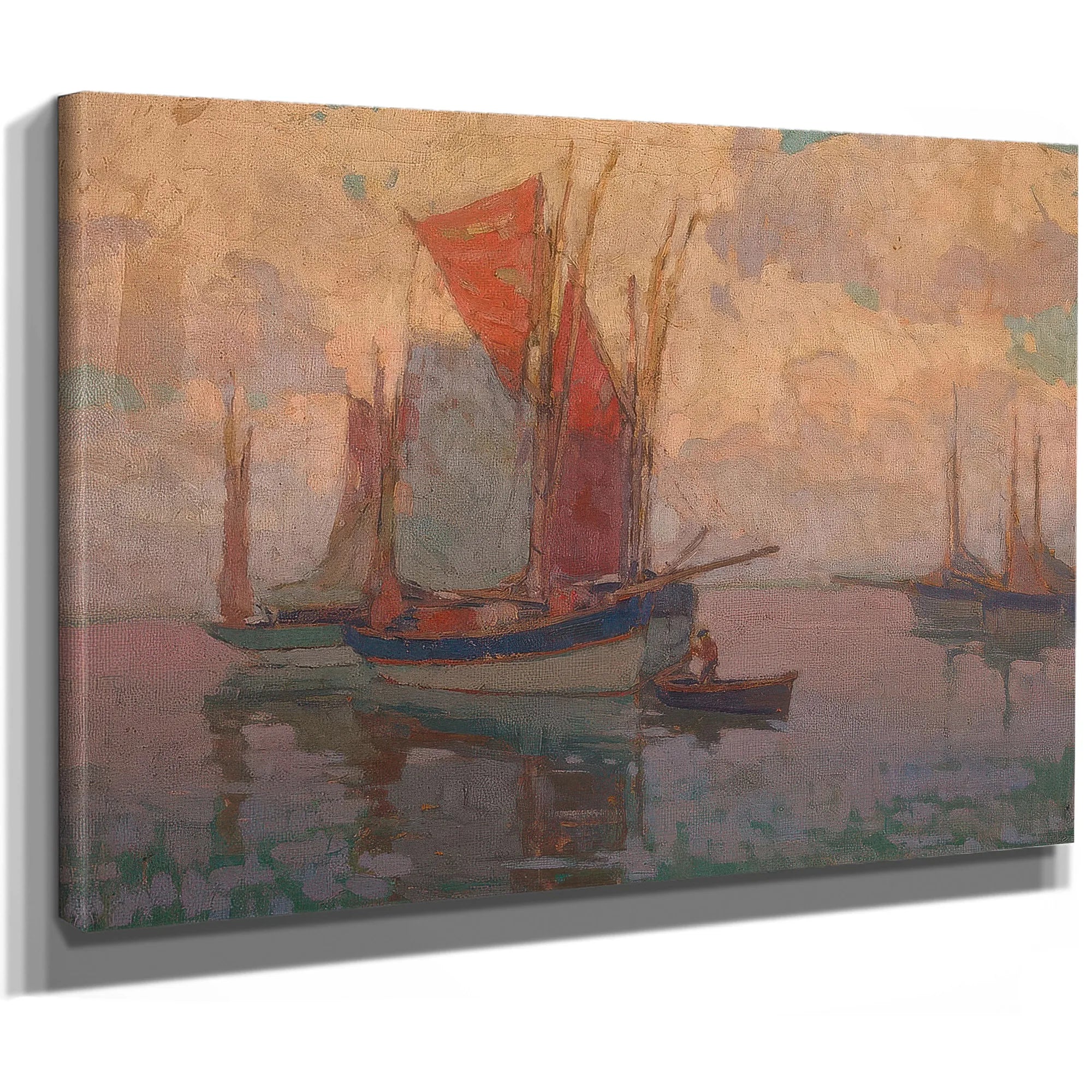 At Anchor, Tuna Boats, Brittany, France By Edgar Payne Fine Art Print