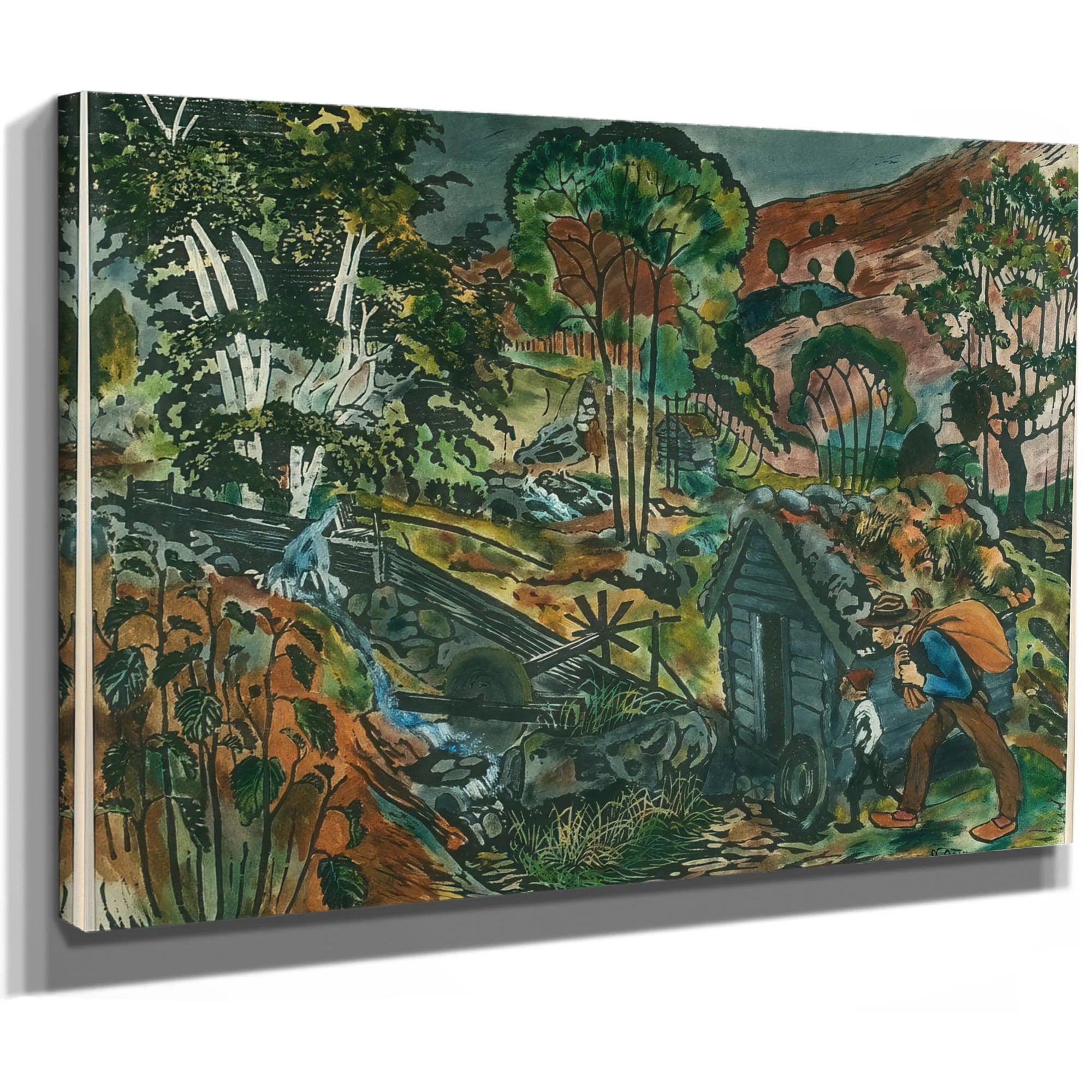 Milling Weather (Woodcut) 1 By Nicolai Astrup Fine Art Print