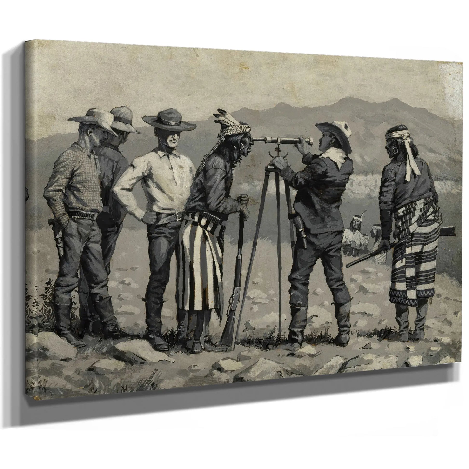 Looking Through The Telescope  by Frederic Remington