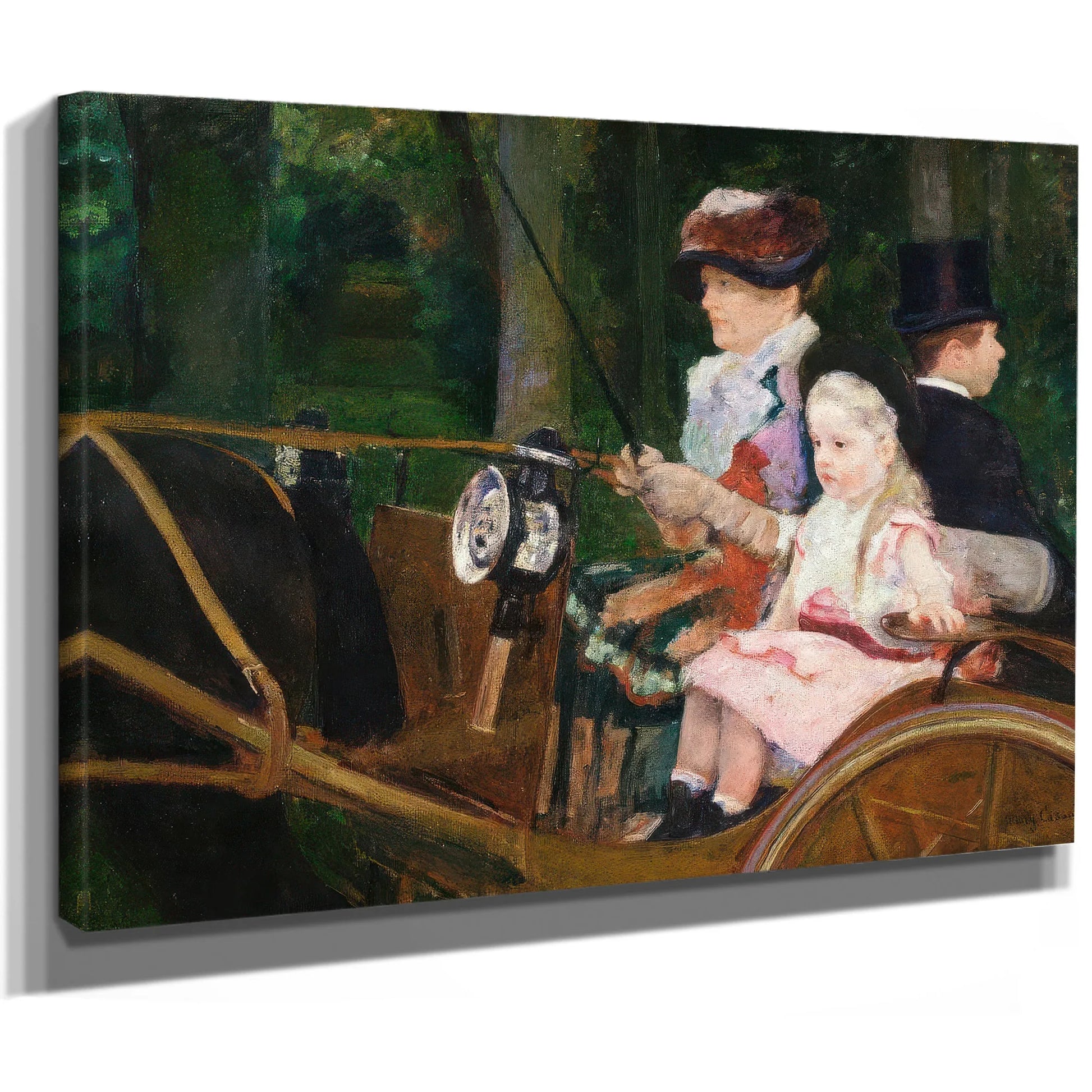 A Woman And A Girl Driving By Mary Cassatt Fine Art Print