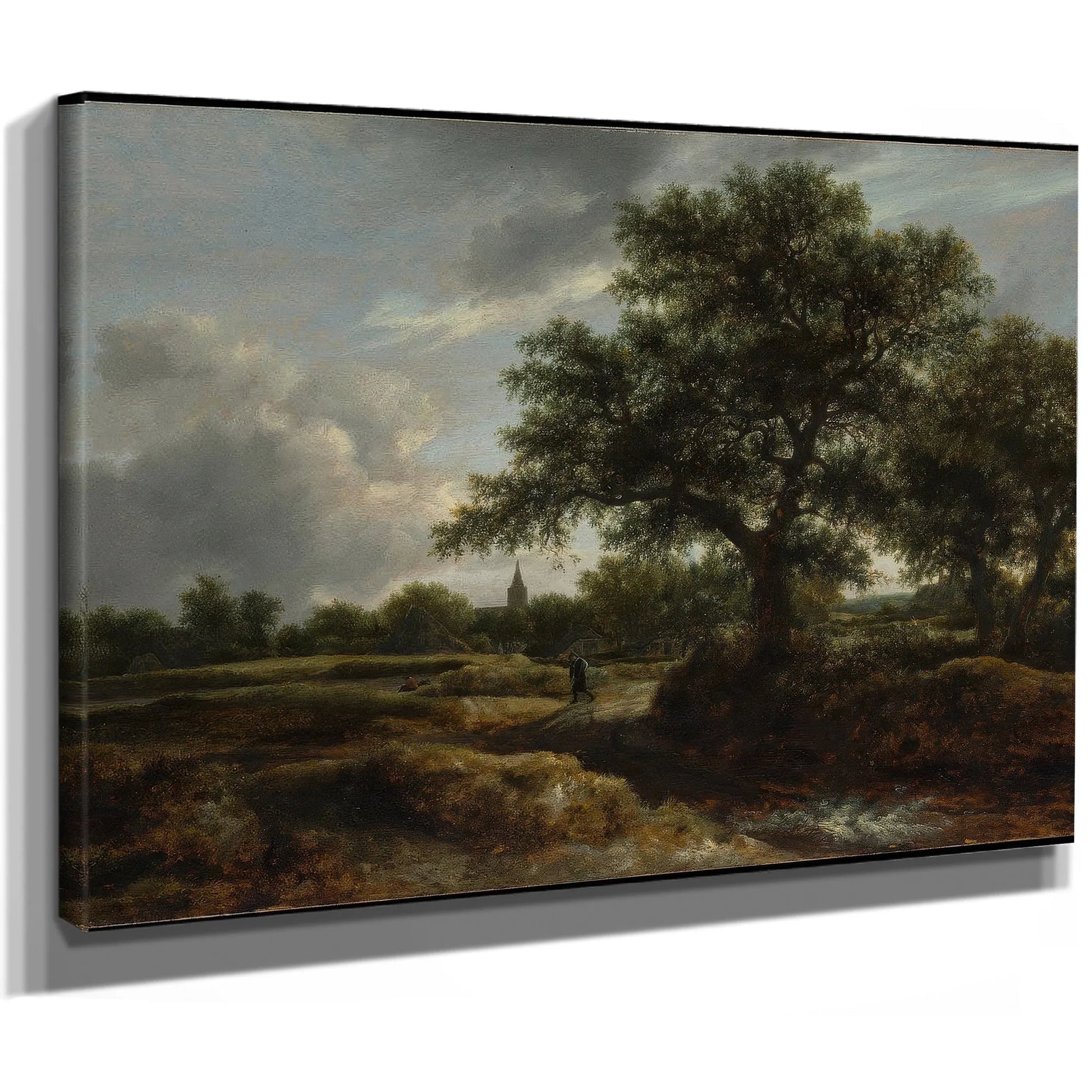 Landscape With A Village In The Distance By Jacob Van Rusdael Fine Art Print
