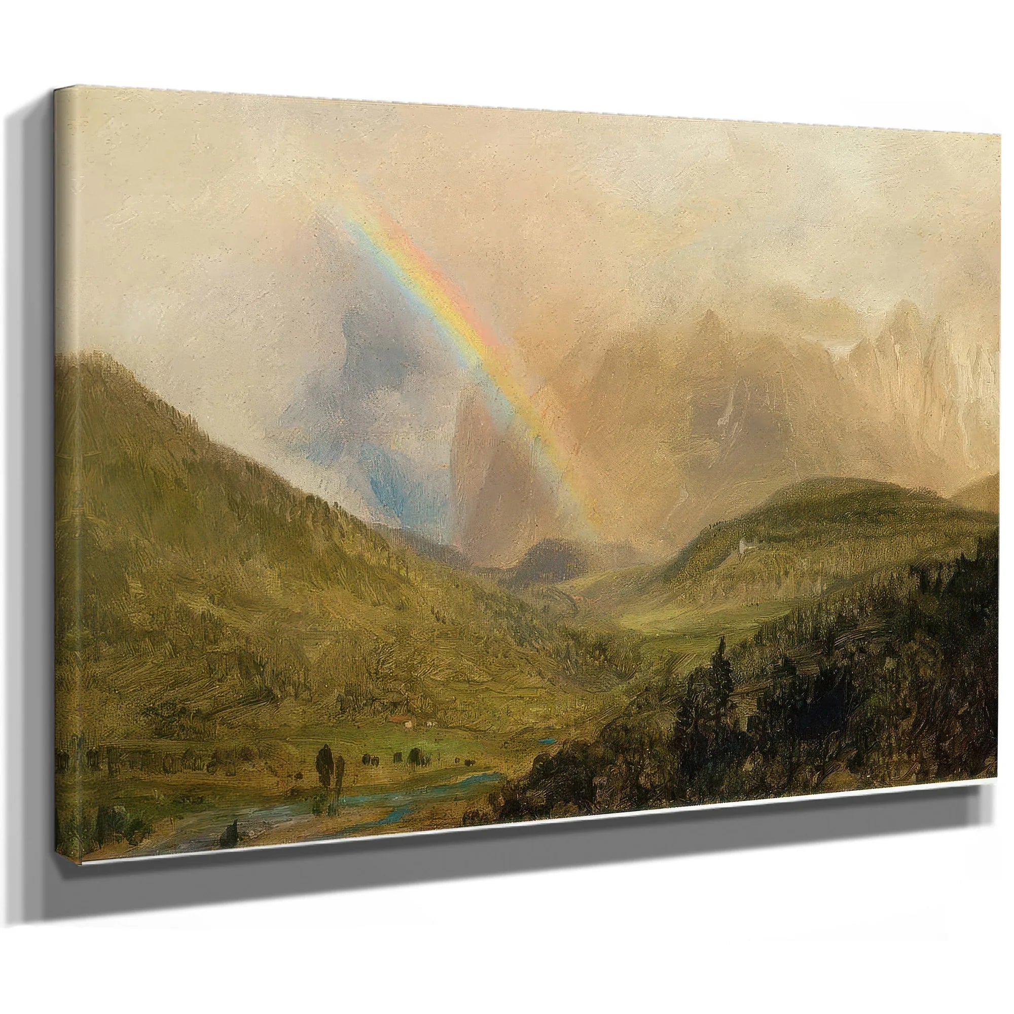 Rainbox Near Berchtesgaden Germany By Frederic Edwin Church Fine Art Print