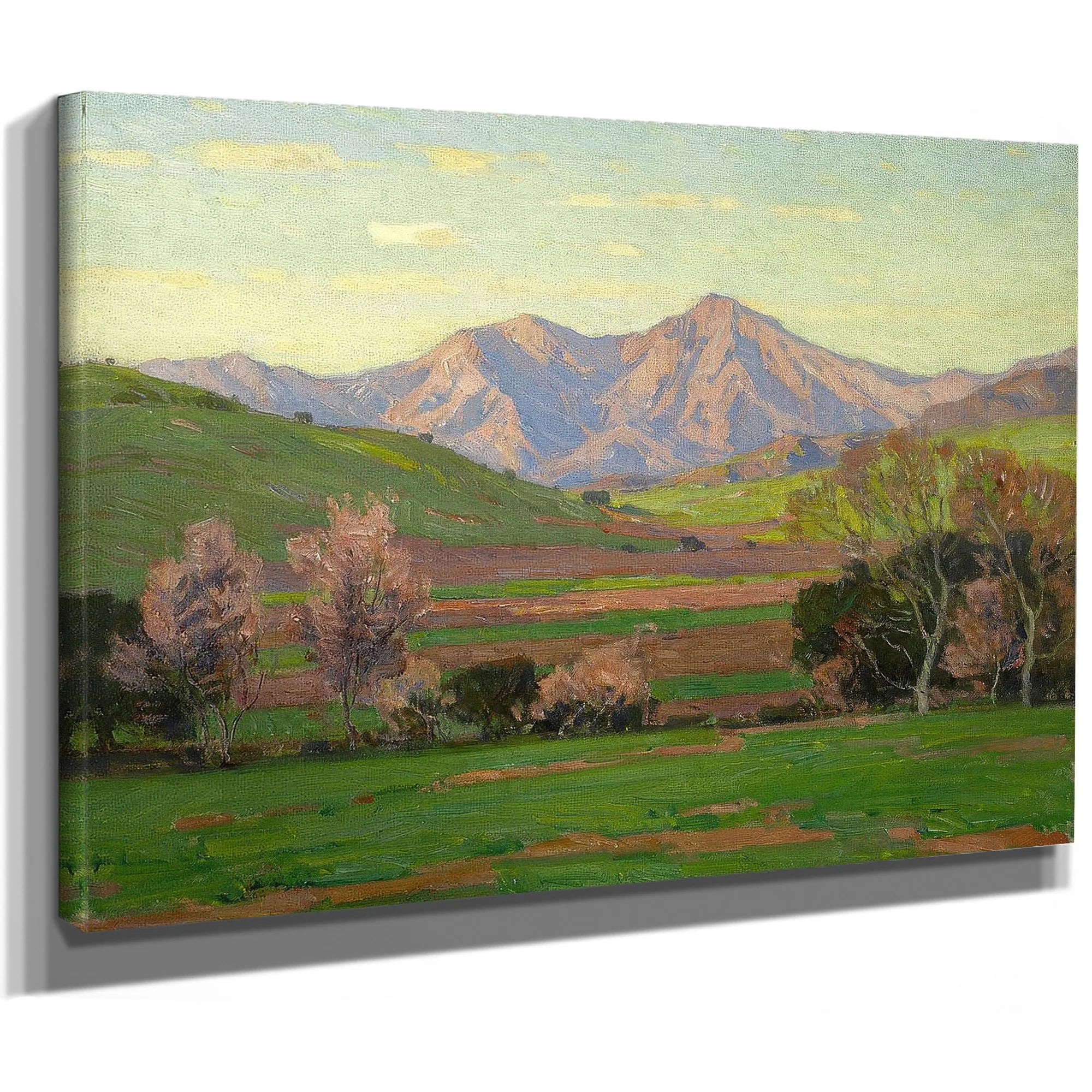 Verdant Landscape With Mountains Beyond By William Wendt Fine Art Print