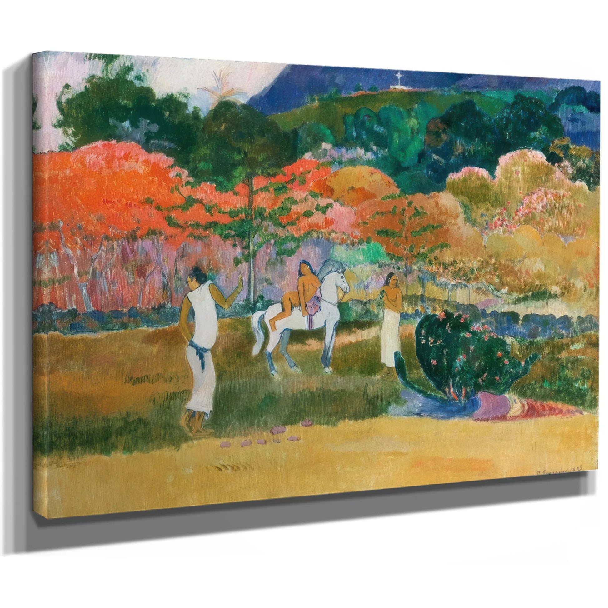 Women And A White Horse By Paul Gauguin Fine Art Print