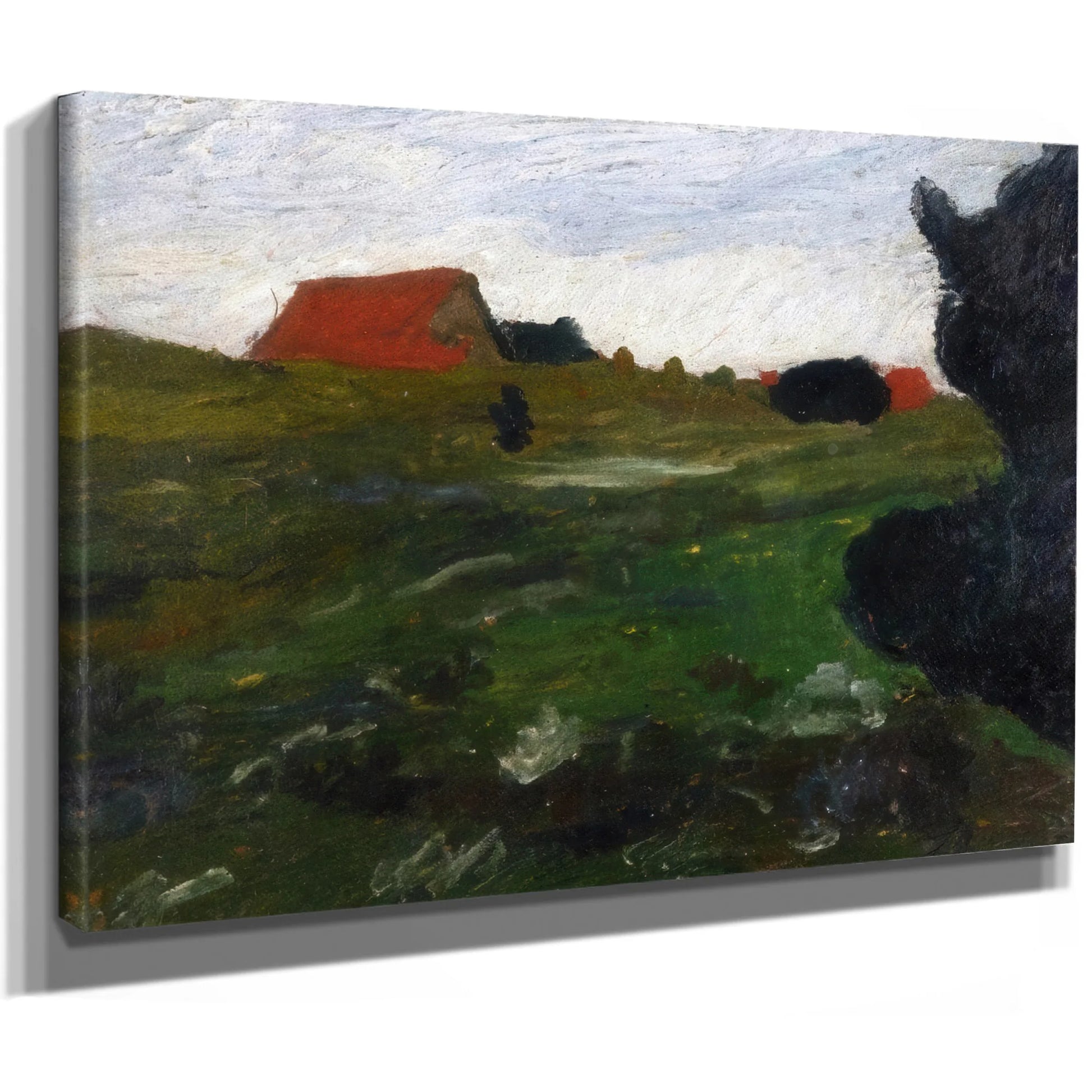 Landscape With Shrubs And Red Houses By Paula Modersohn Becker Fine Art Print
