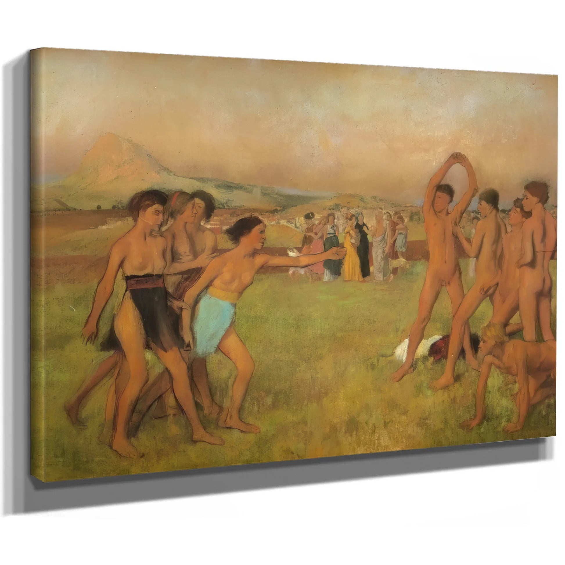 Spartan Girls And Boys Exercising By Edgar Degas Fine Art Print