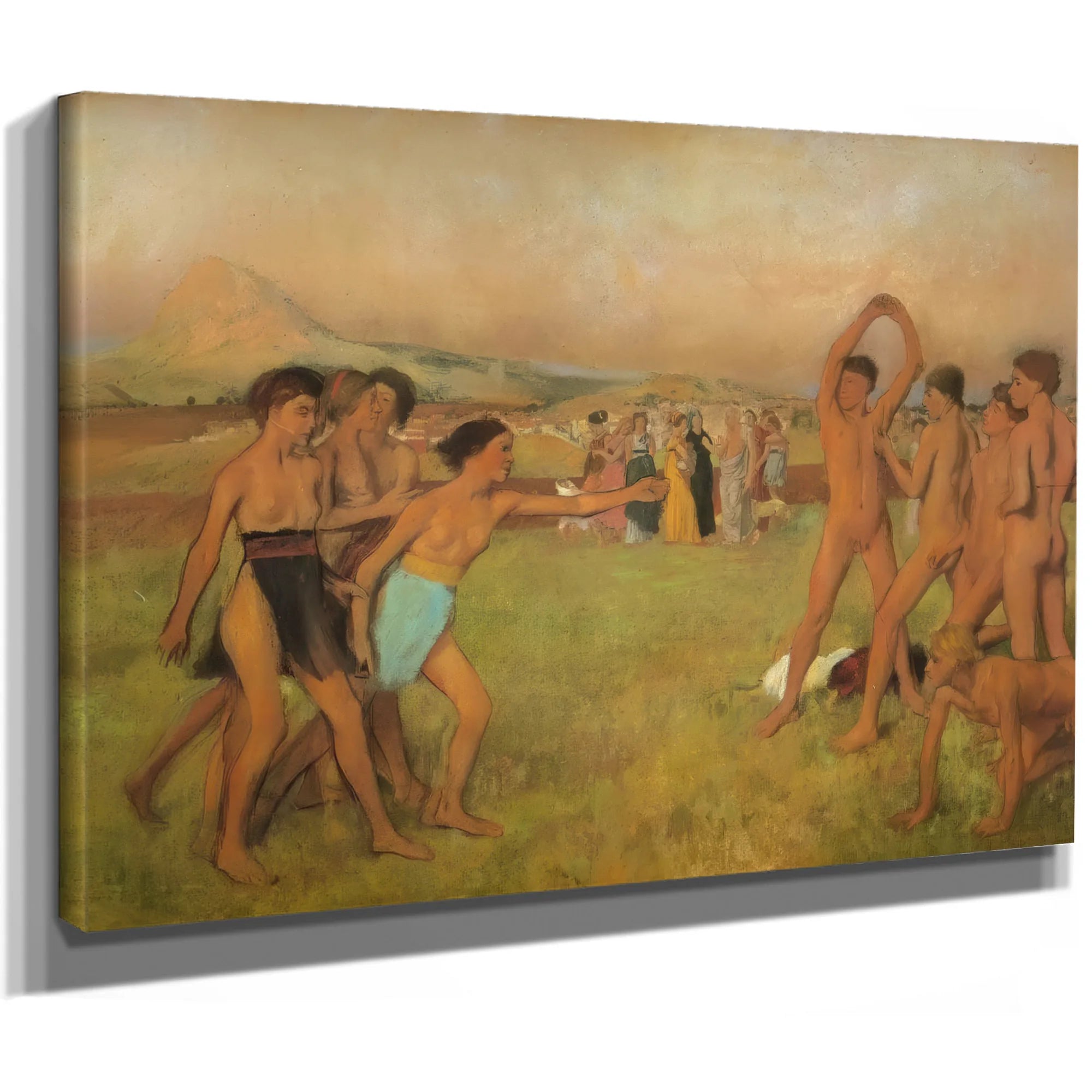 Spartan Girls And Boys Exercising By Edgar Degas Fine Art Print