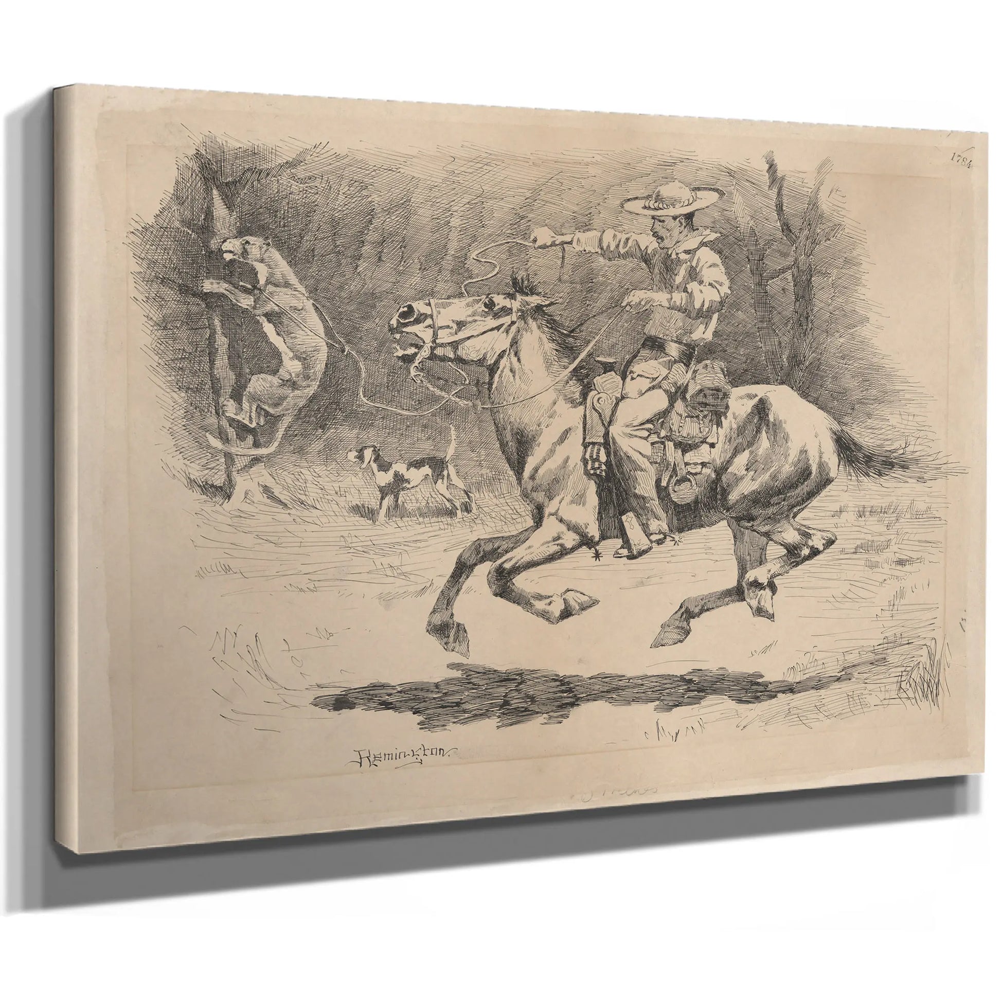 Spurring His Horse In Pursuita by Frederic Remington