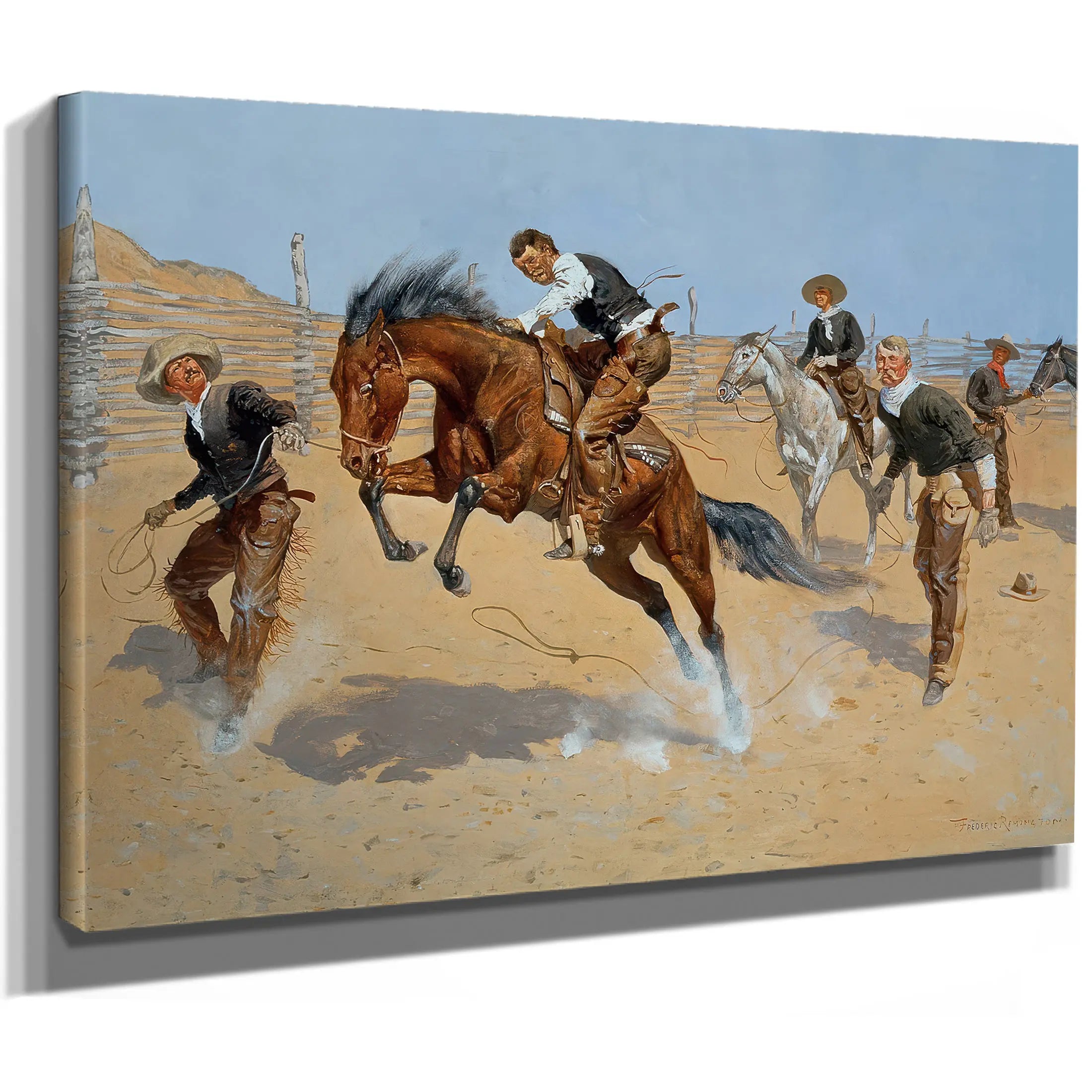 Turn Him Loose Bill C Oil On Canvas by Frederic Remington