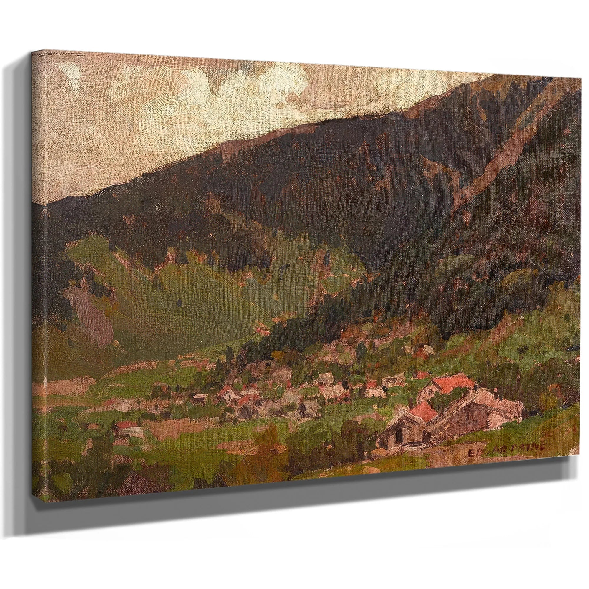 Village At The Base Of The Mountain By Edgar Payne Fine Art Print