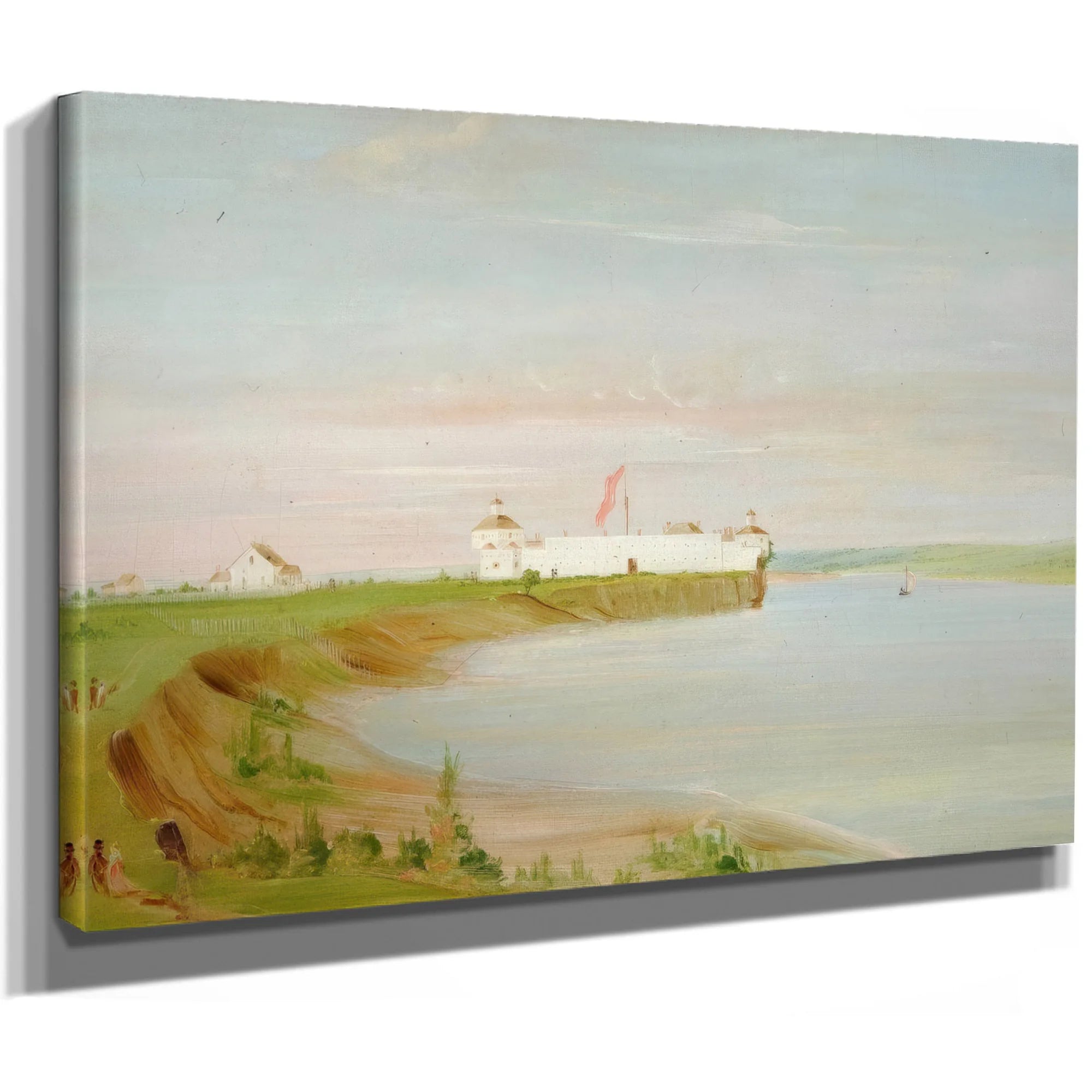 Rock Island, United States Garrison By George Catlin Fine Art Print
