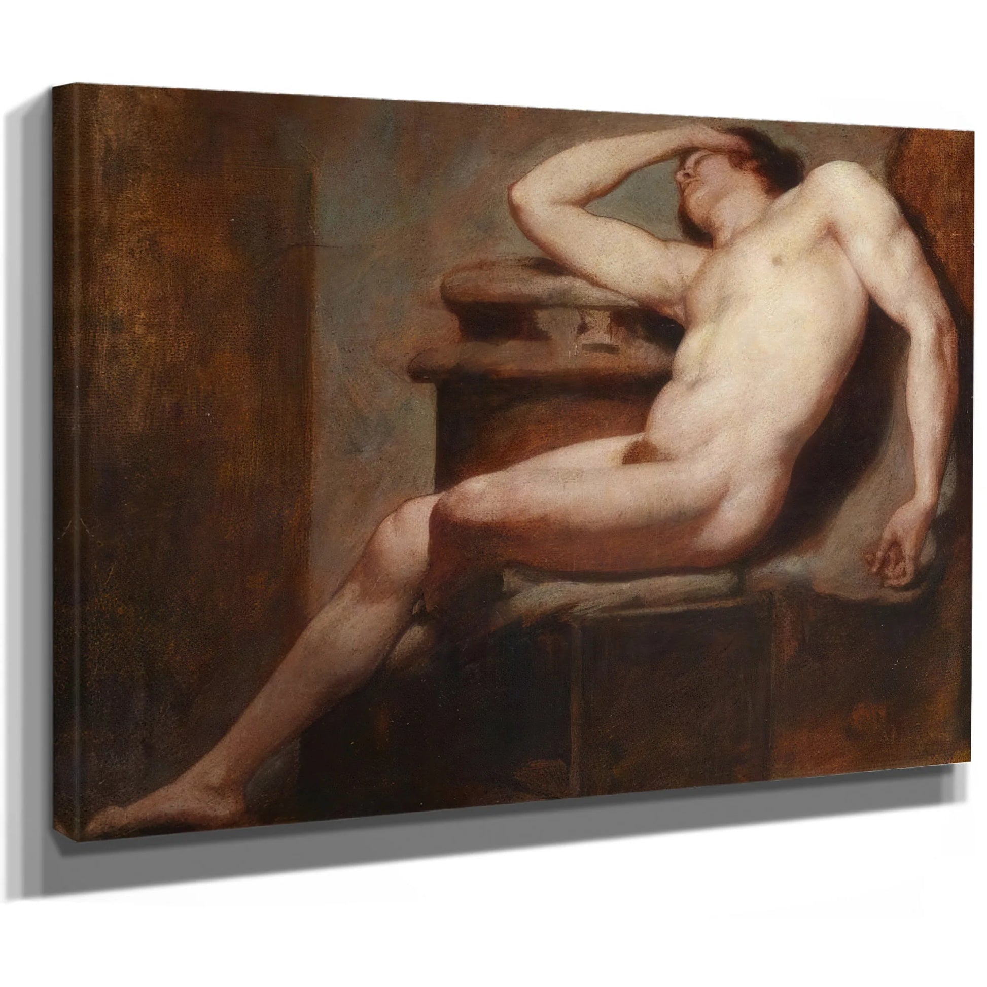 Academic Study Of A Reclining Male Nude Asleep By William Etty Fine Art Print