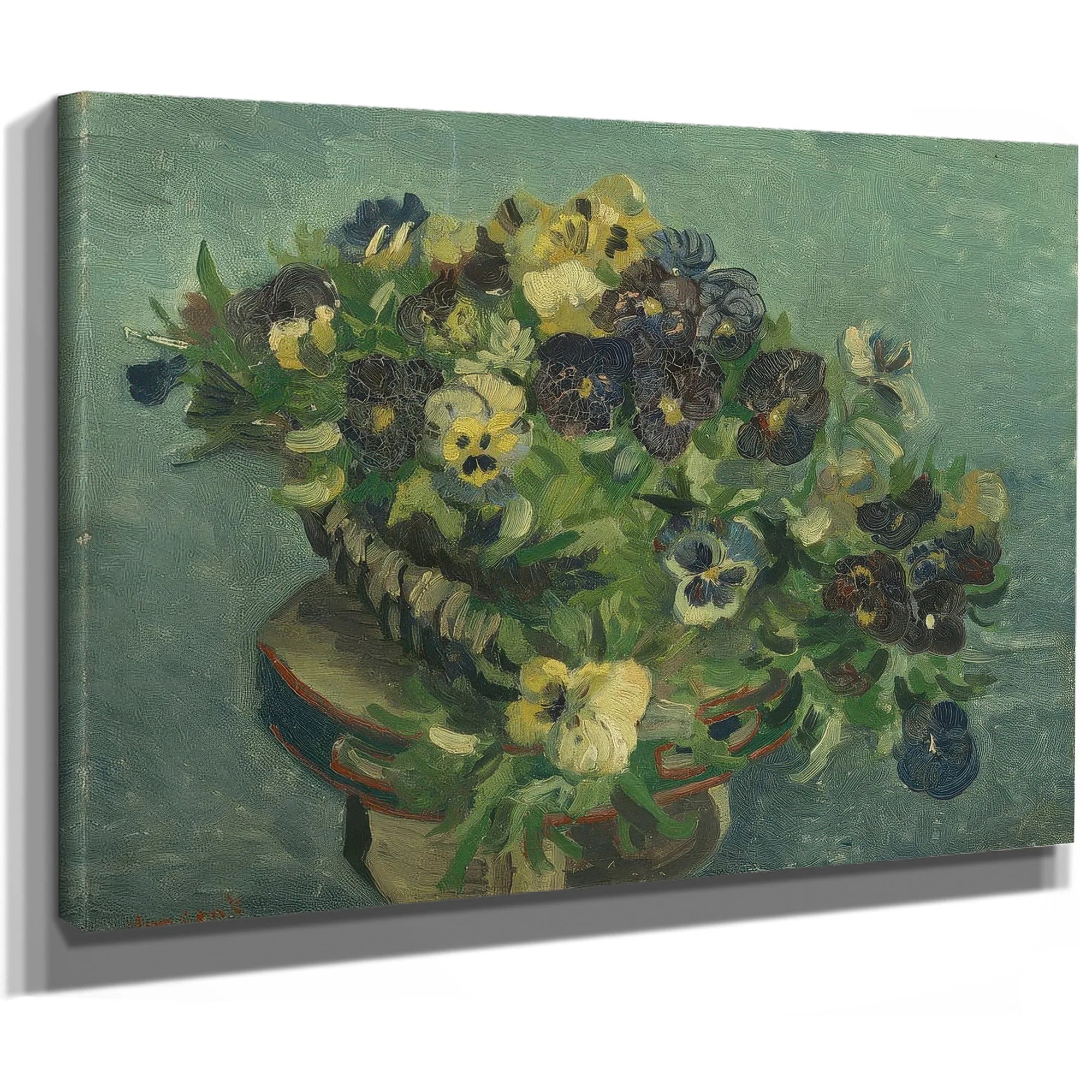 Basket Of Pansies By Vincent Van Gogh Fine Art Print