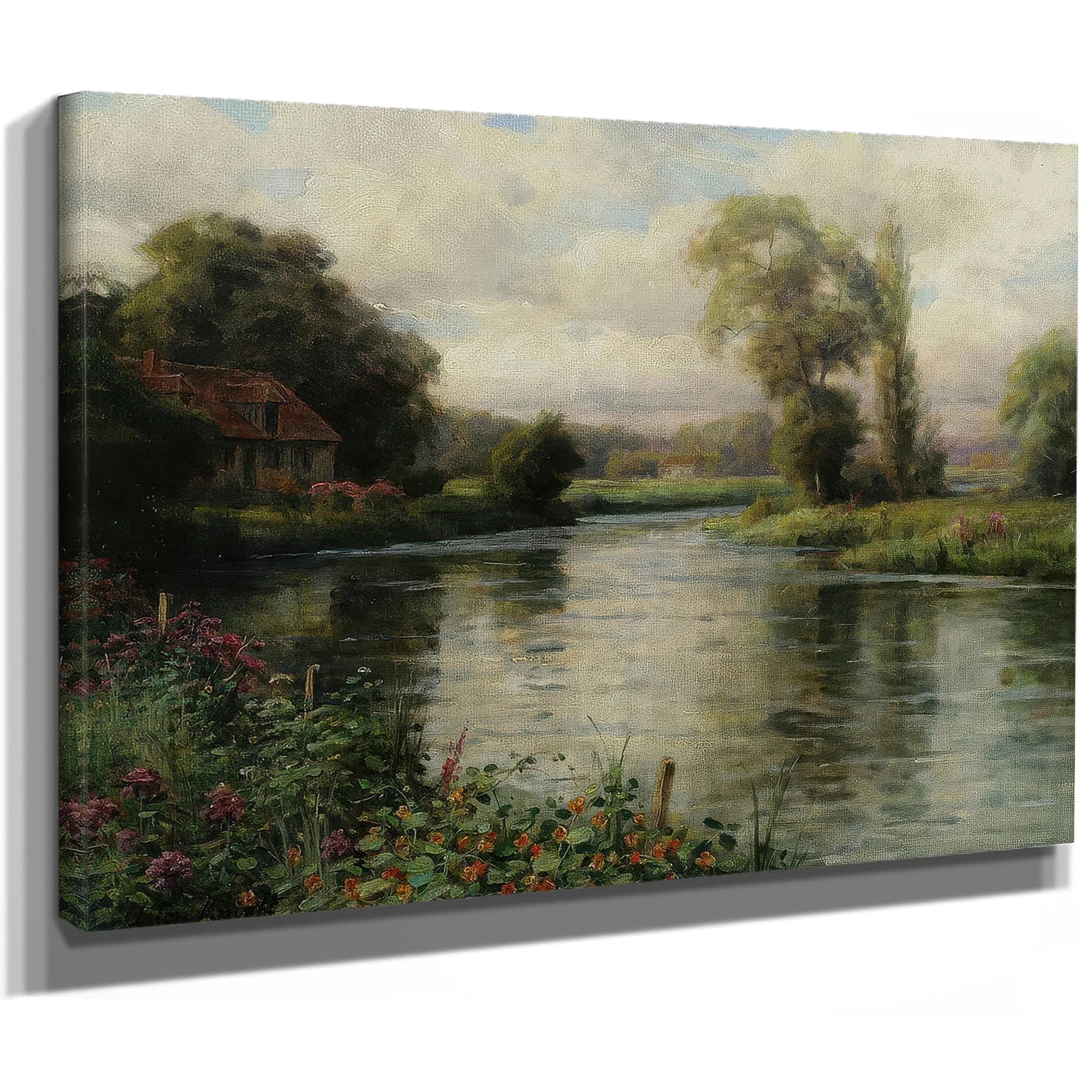 River Landscape By Louis Aston Knight Fine Art Print