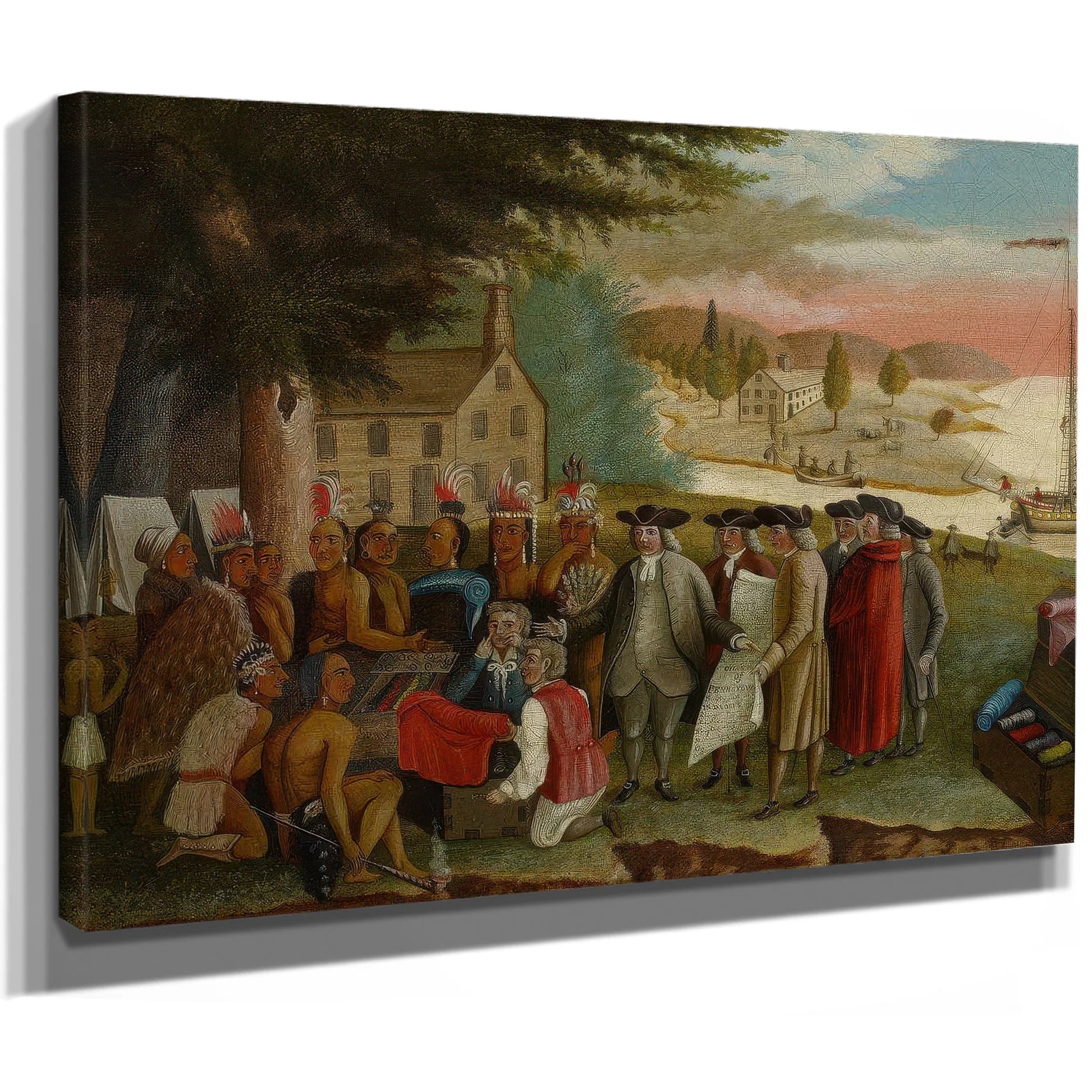 Penn 1039 S Treaty With The Indians 1840 By Edward Hicks Fine Art Print