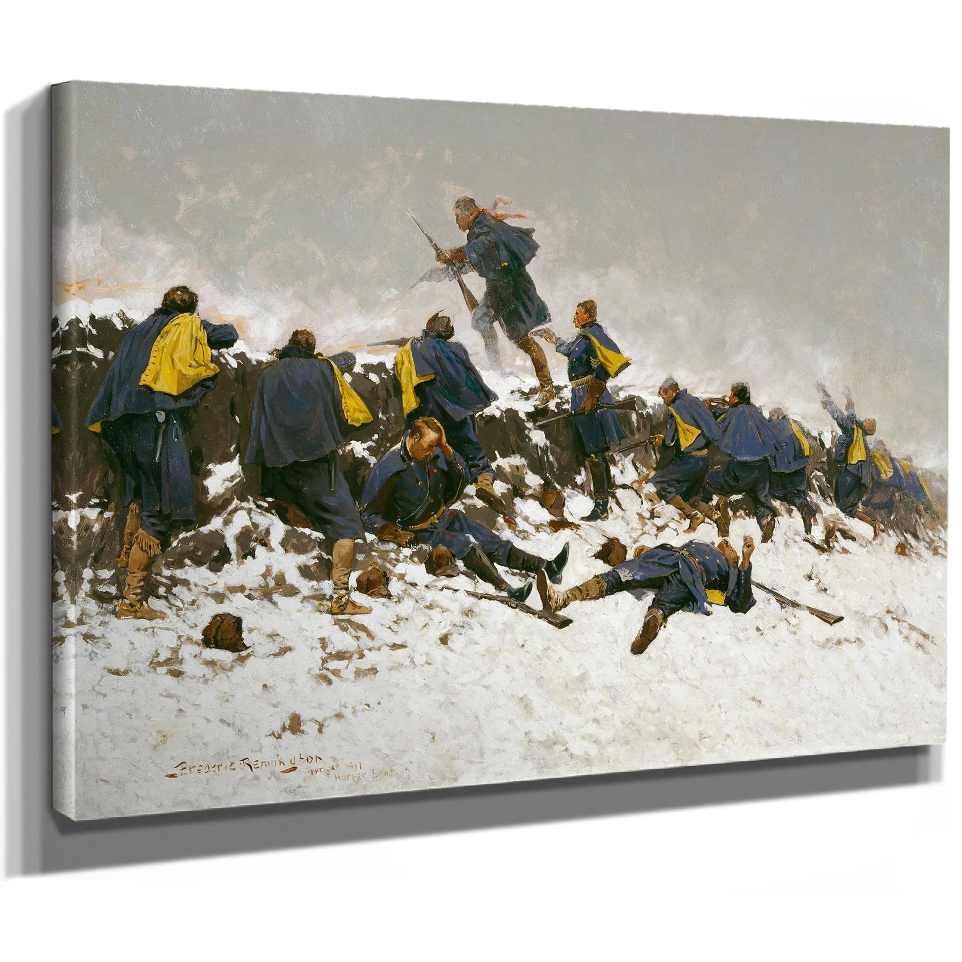 Through The Smoke Sprang The Daring Soldier  by Frederic Remington