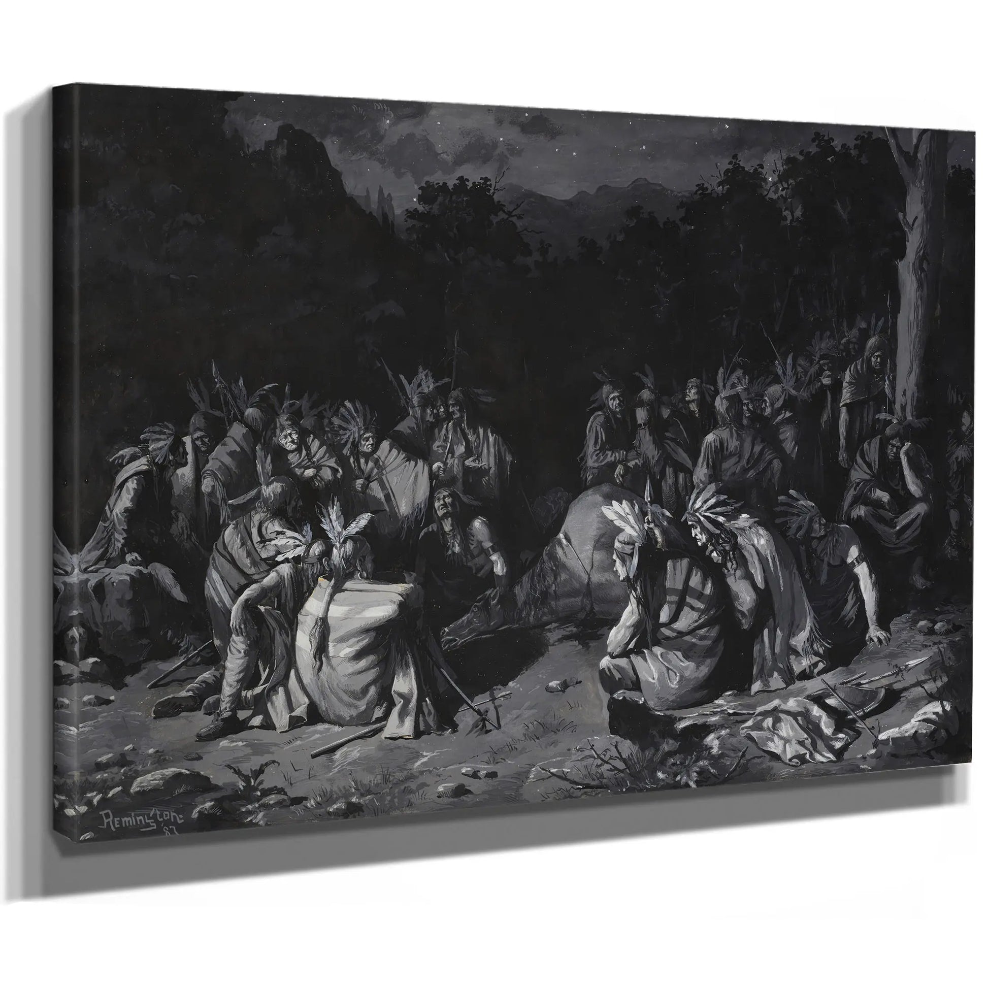 Frederic Remington Indian Gathering  by Frederic Remington