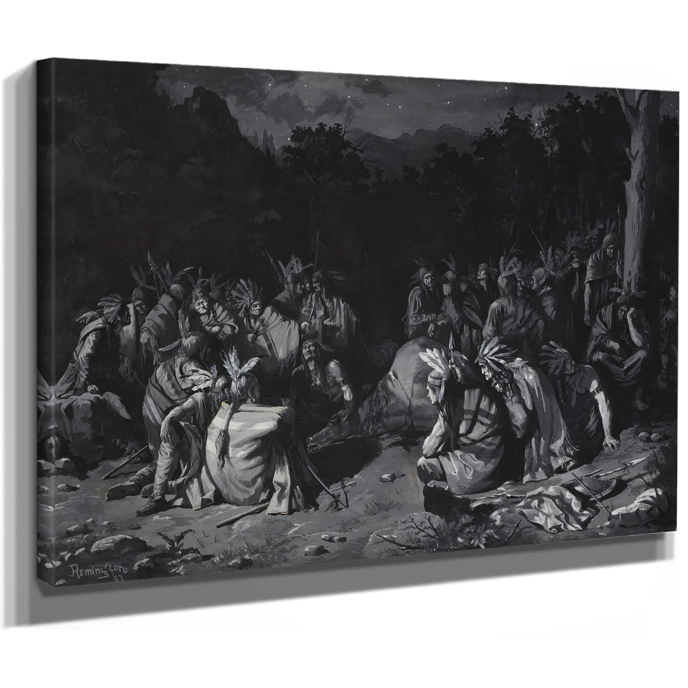 Frederic Remington Indian Gathering  by Frederic Remington