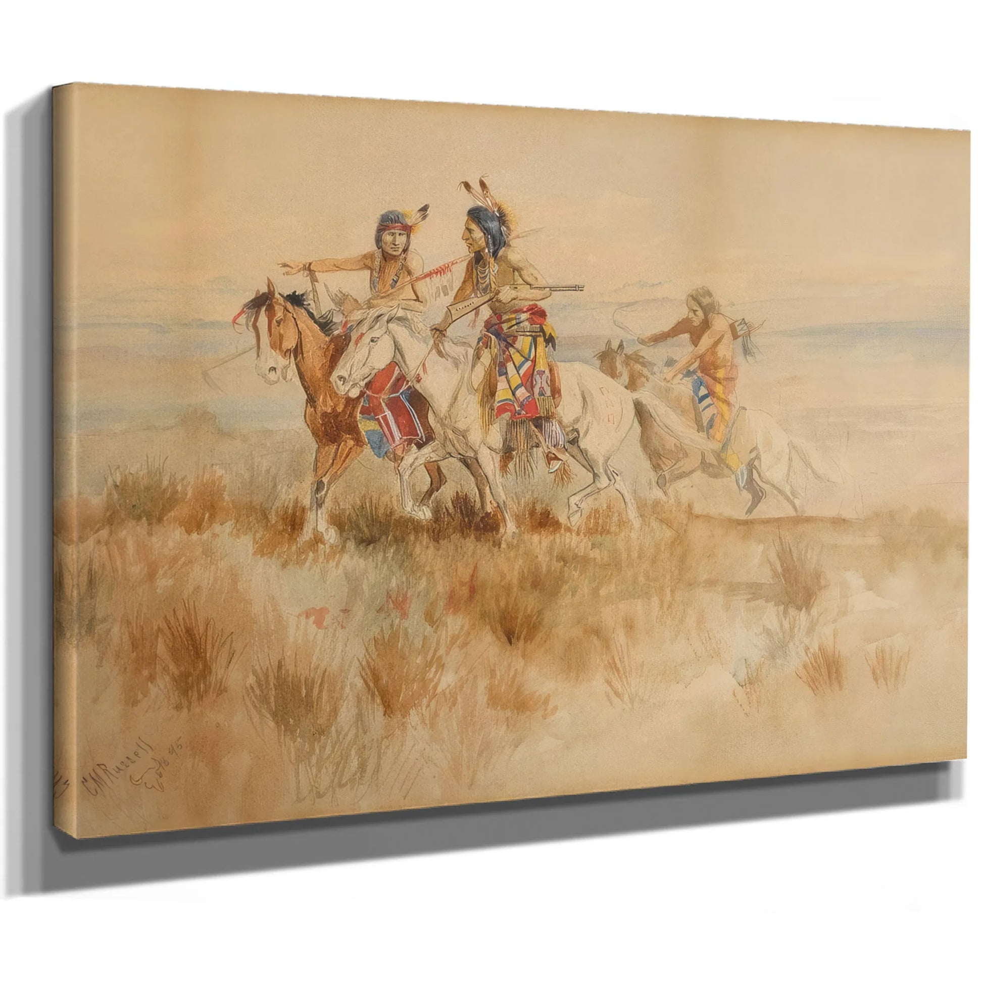 Indians Scouting By Charles Marion Russell Fine Art Print