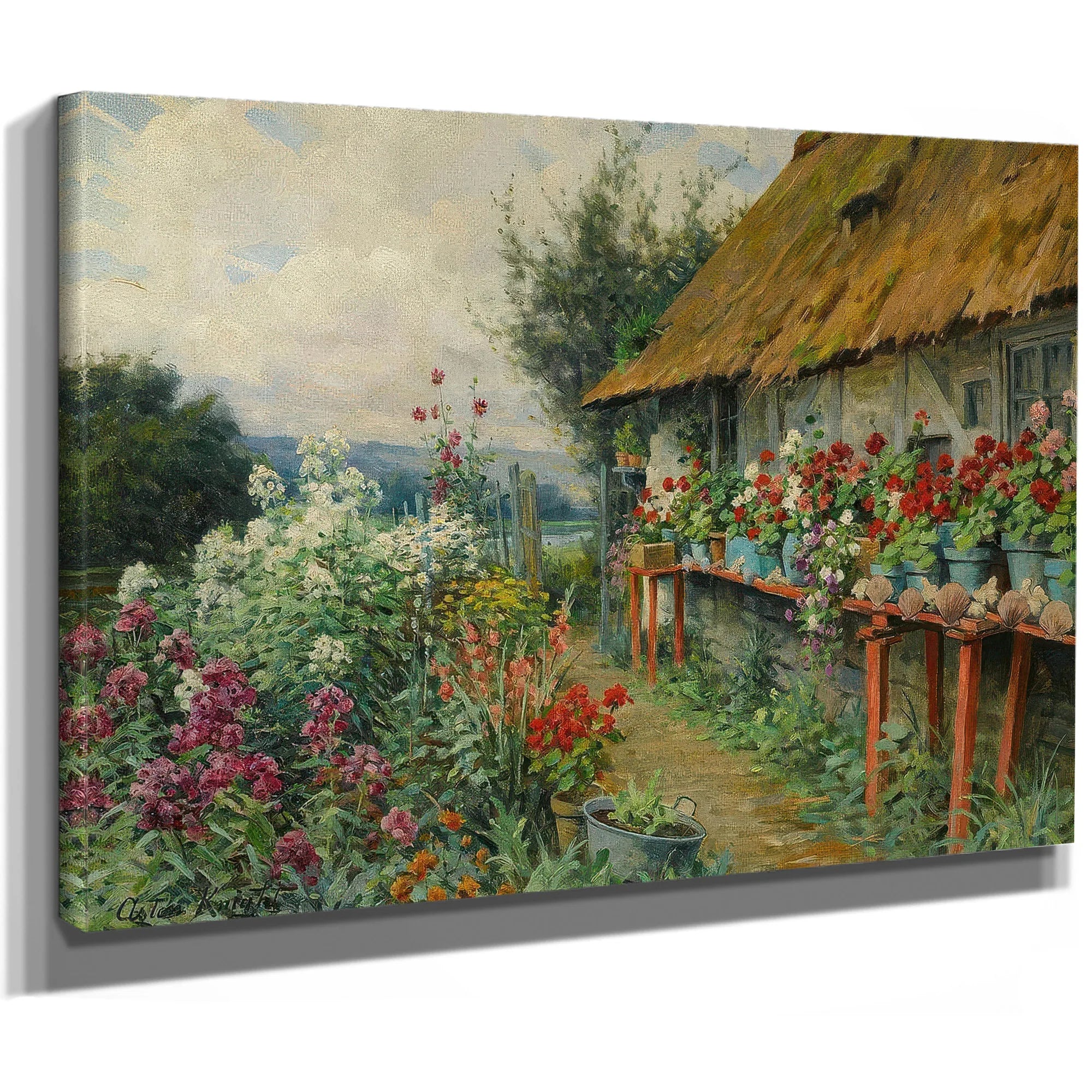 Cottage Garden In Bloom, Paris By Louis Aston Knight Fine Art Print