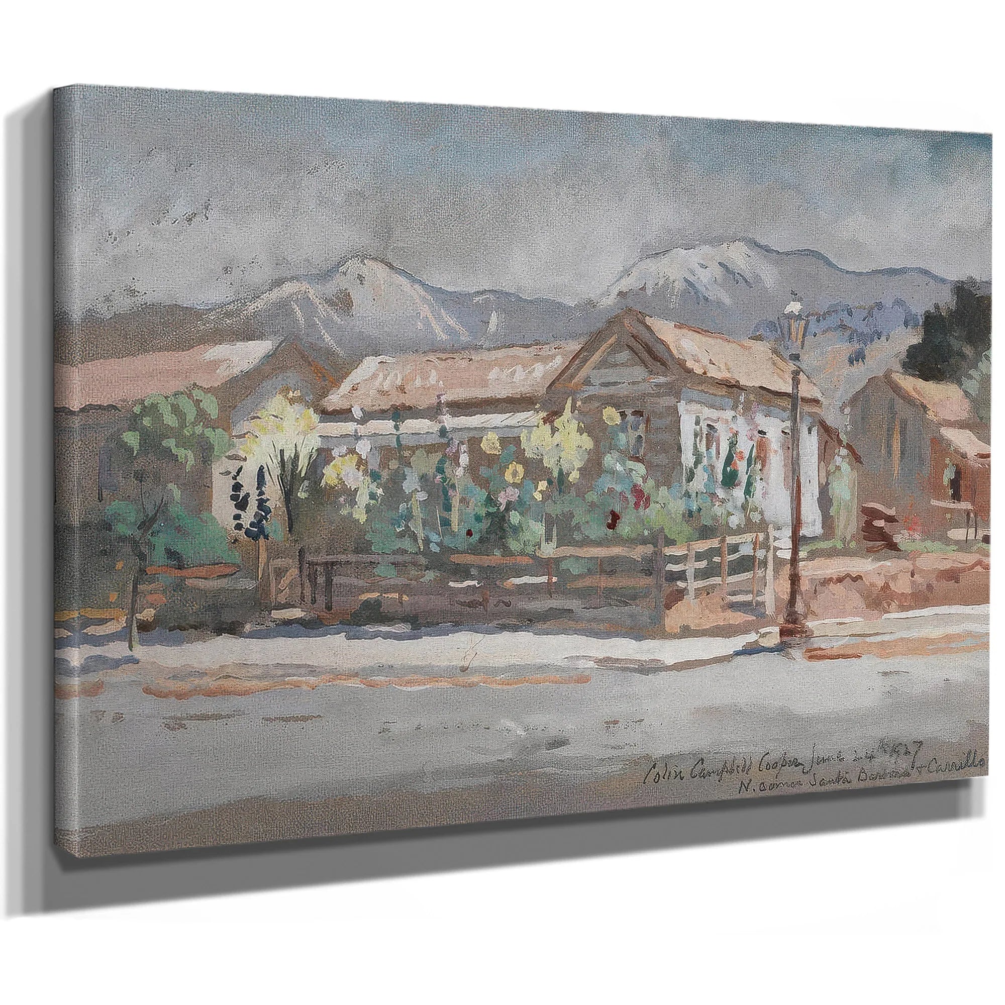North Corner Of Santa Barbara And Carillo Streets By Colin Campbell Cooper Fine Art Print