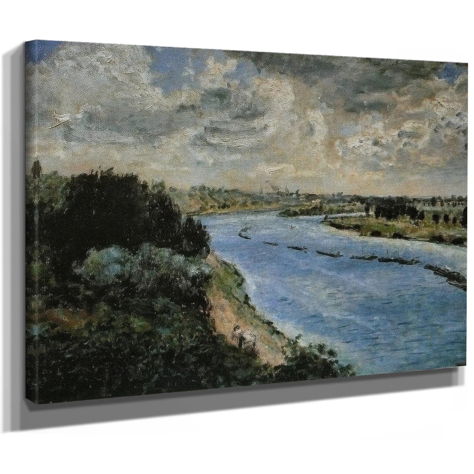 Chalands Sur La Seine By Pierre Auguste Renoir Fine Art Print